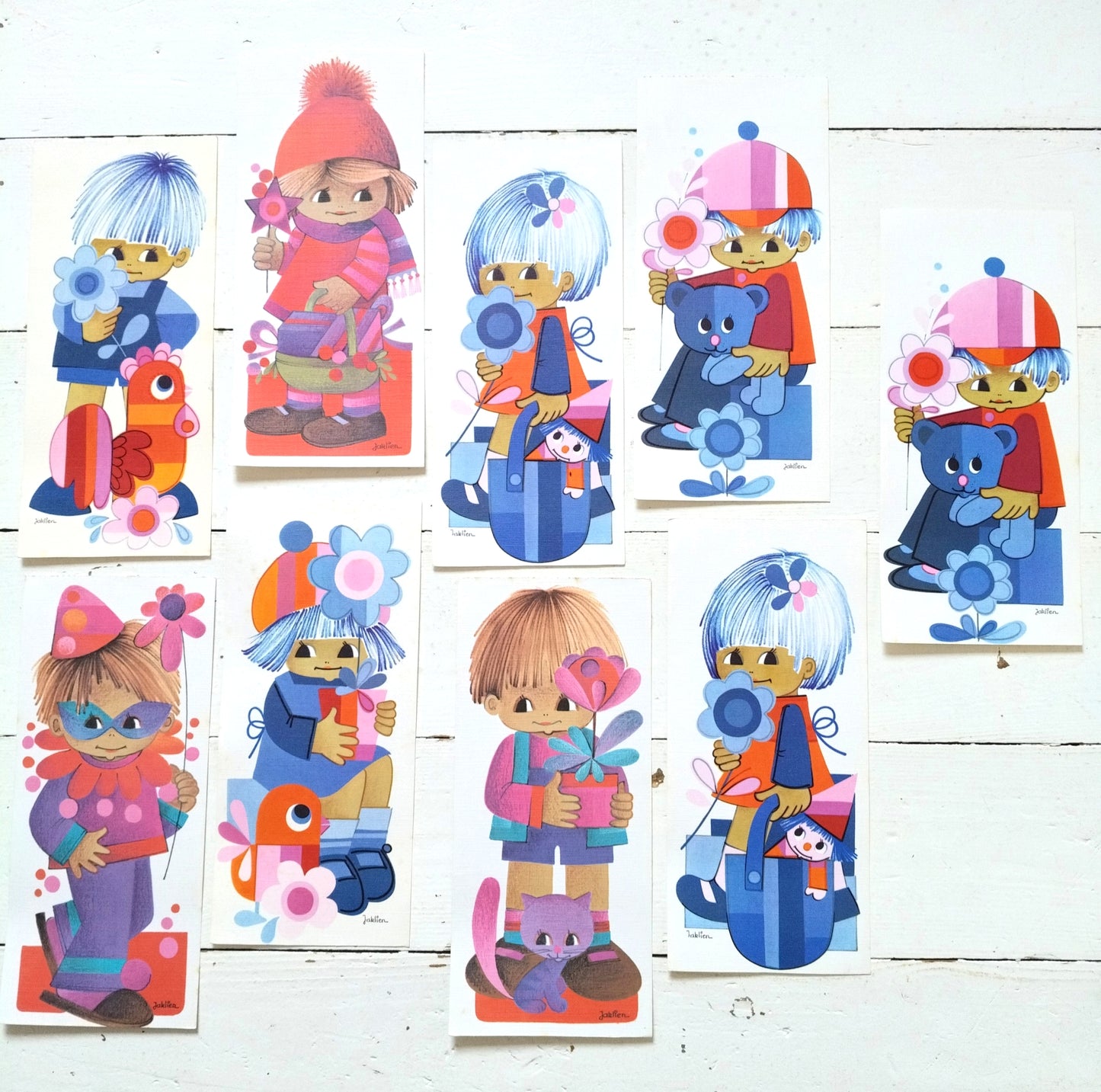 Ancienne carte postale Jaklien Moerman 70's au choix