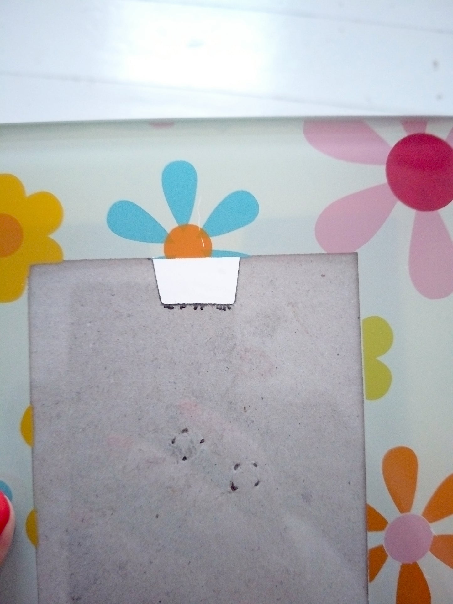 Cadre flower power en verre à poser