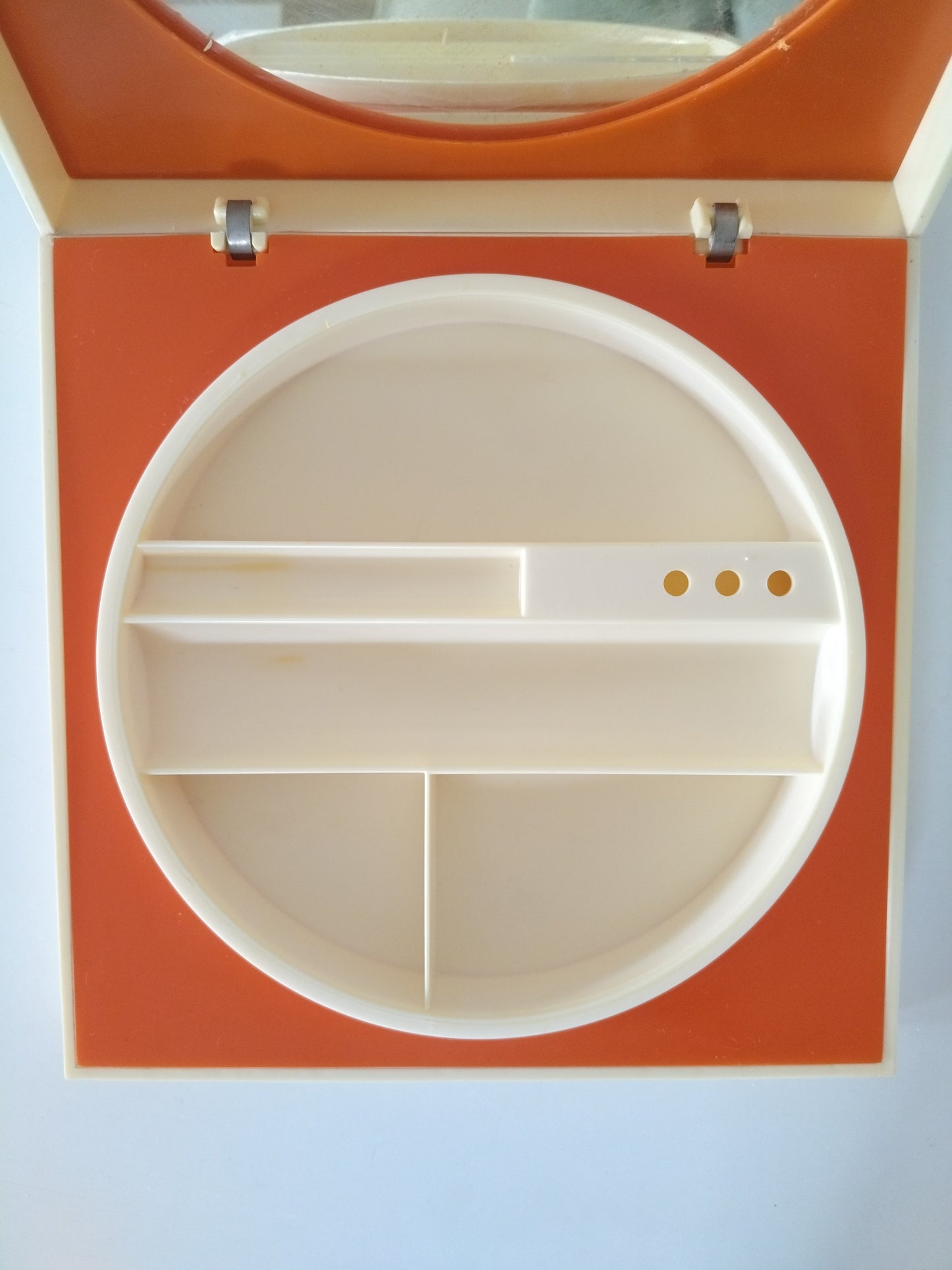 Petite coiffeuse/ miroir/ boîte à maquillage en plastique 70's ! Priorité à Amandine !