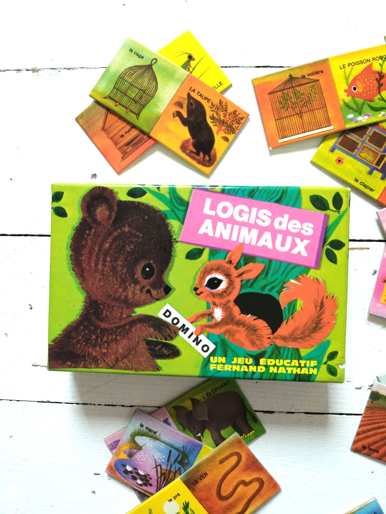 Jeu éducatif dominos logis des animaux par Fernand Nathan 1972 - cetaitmieuxavant