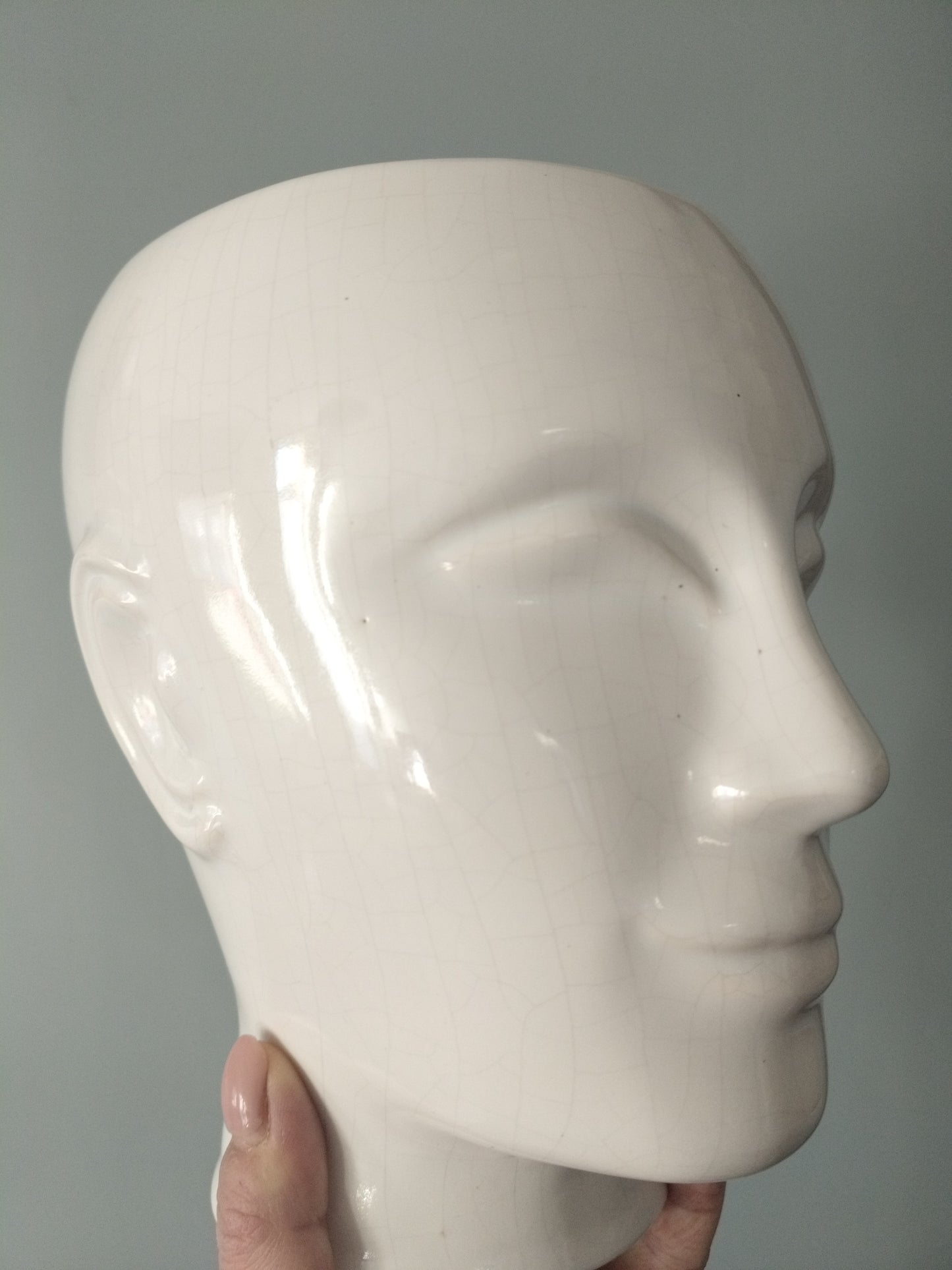 Grand cache-pot tête d'homme en céramique - cetaitmieuxavant