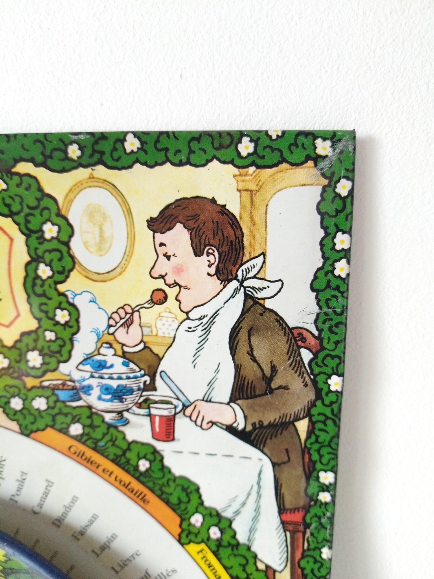 Ancienne plaque murale en tôle guide d'épices pour la bonne cuisine - cetaitmieuxavant