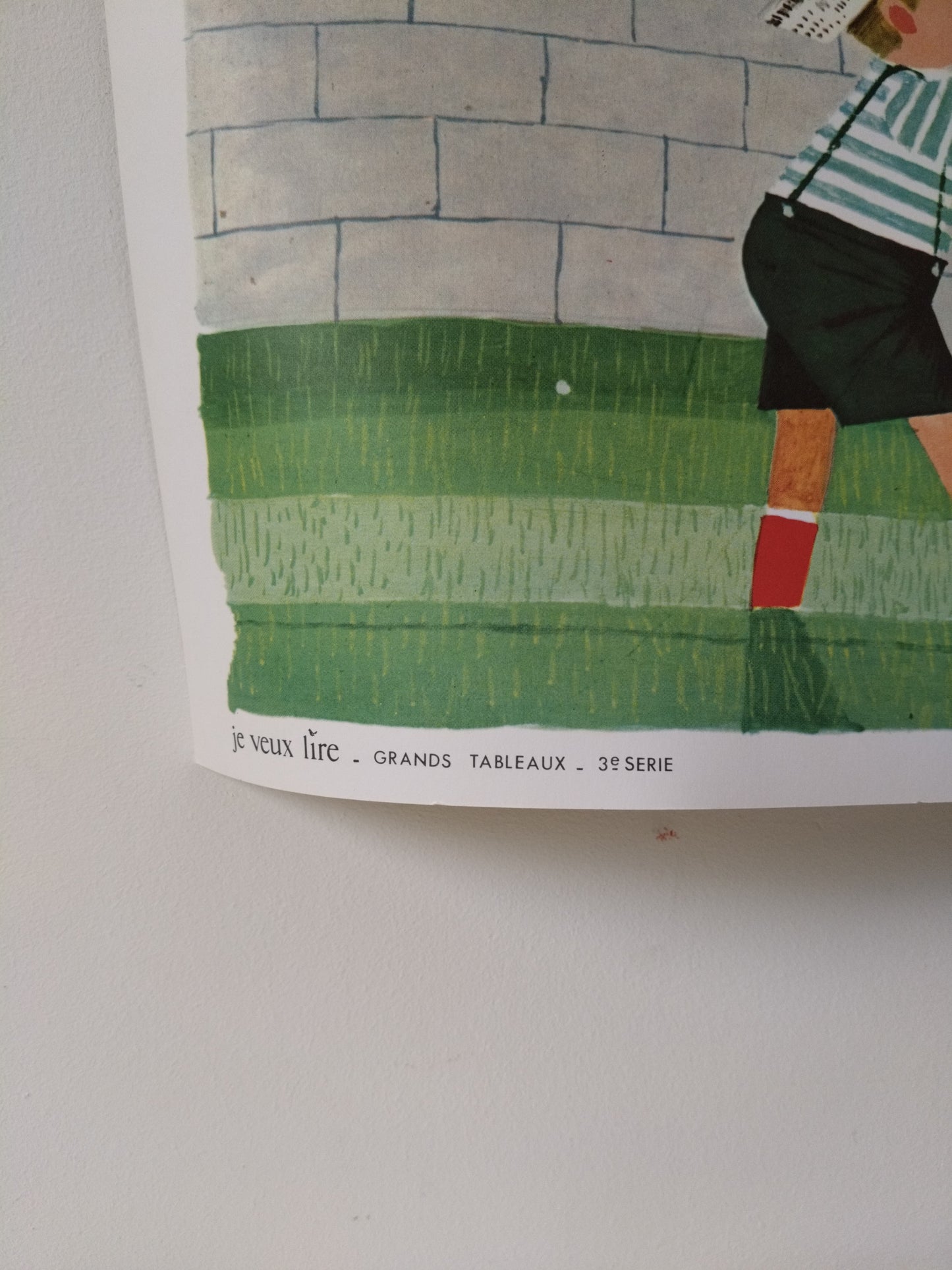 Ancienne affiche scolaire recto verso "je veux lire" 39 Hachette Rossignol