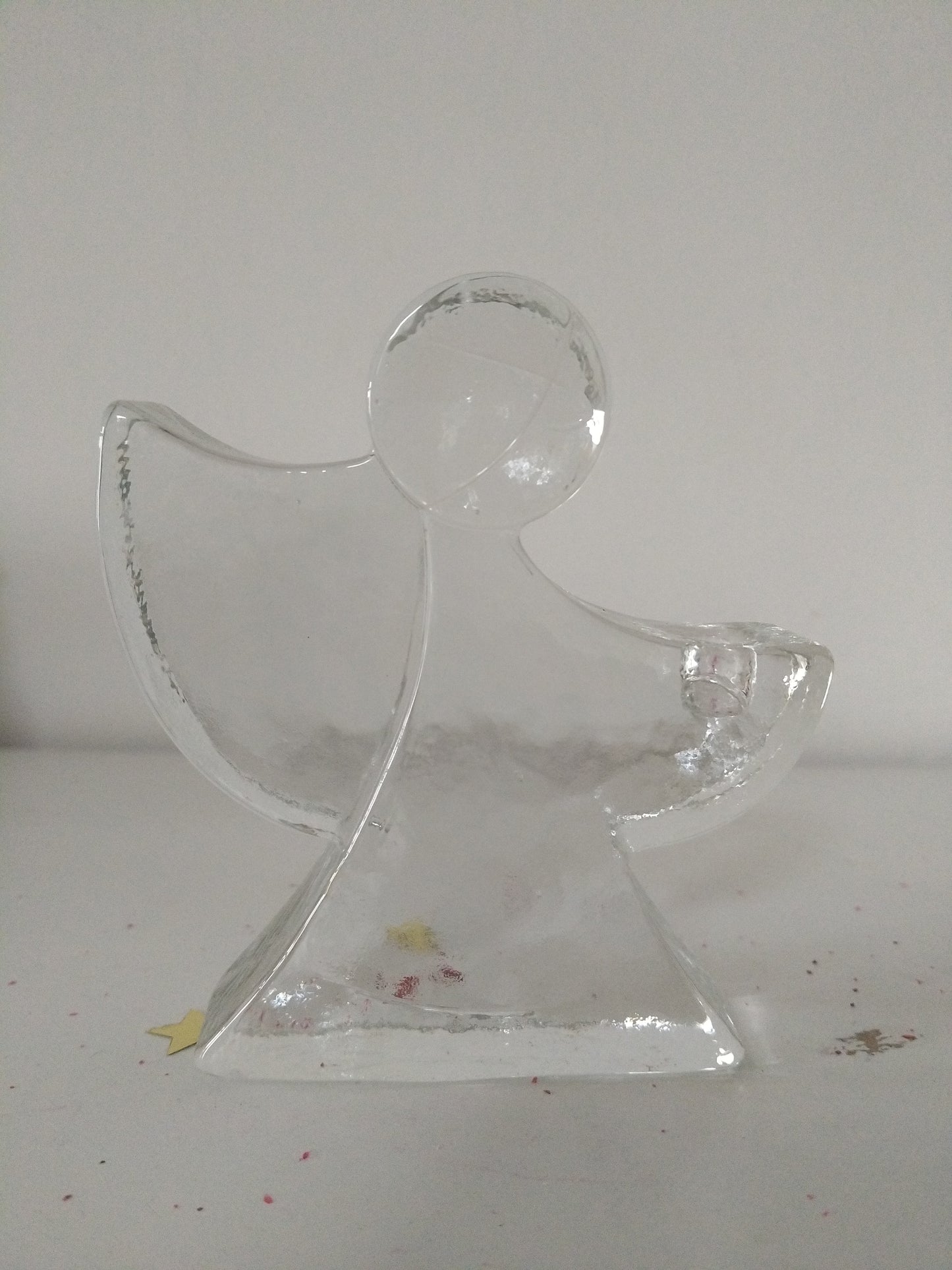 Bougeoir ange en verre Wiesenthal Hütte