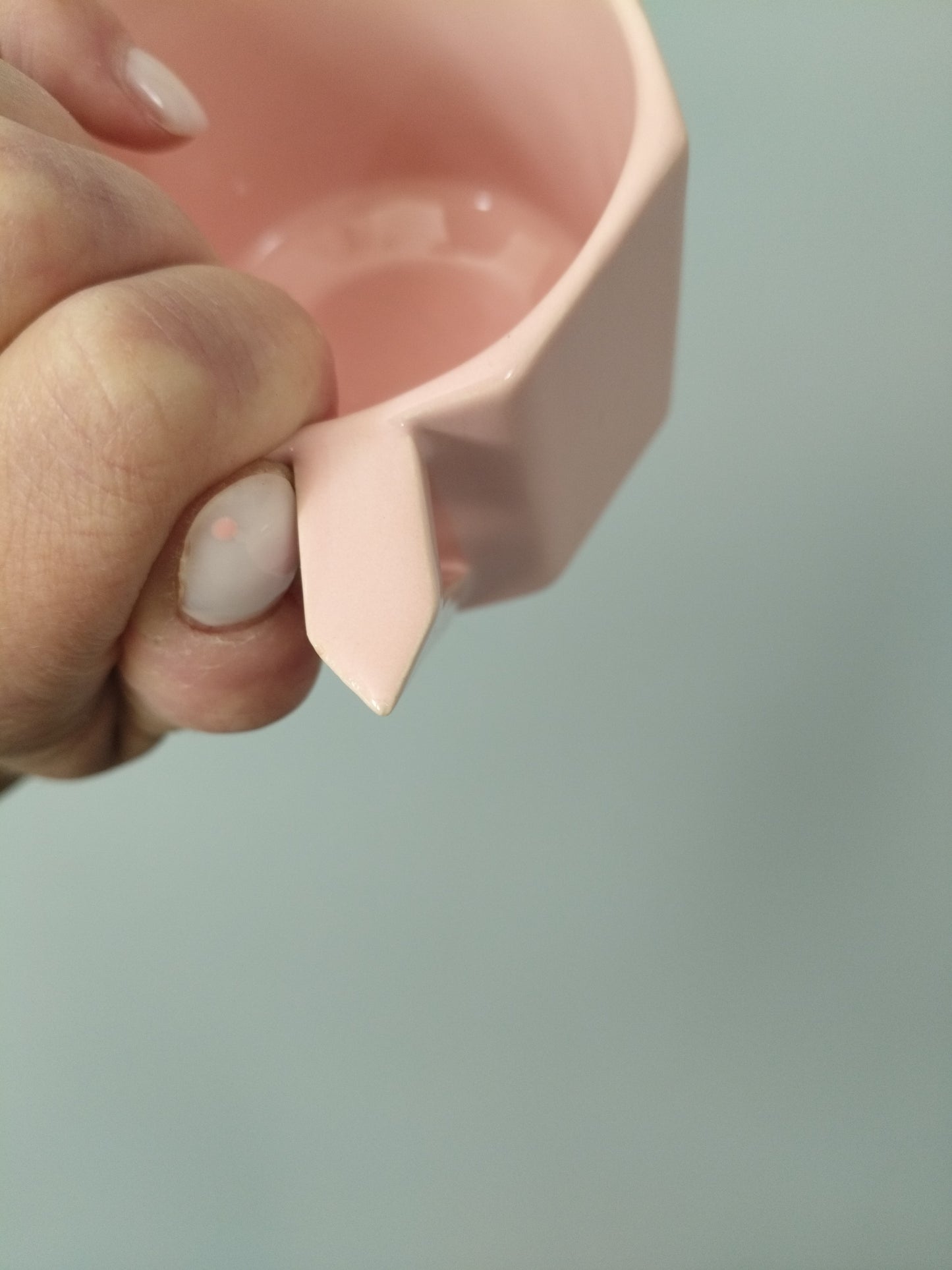 Ensemble de deux tasses + sous-tasses octogonales en porcelaine rose 90's - cetaitmieuxavant