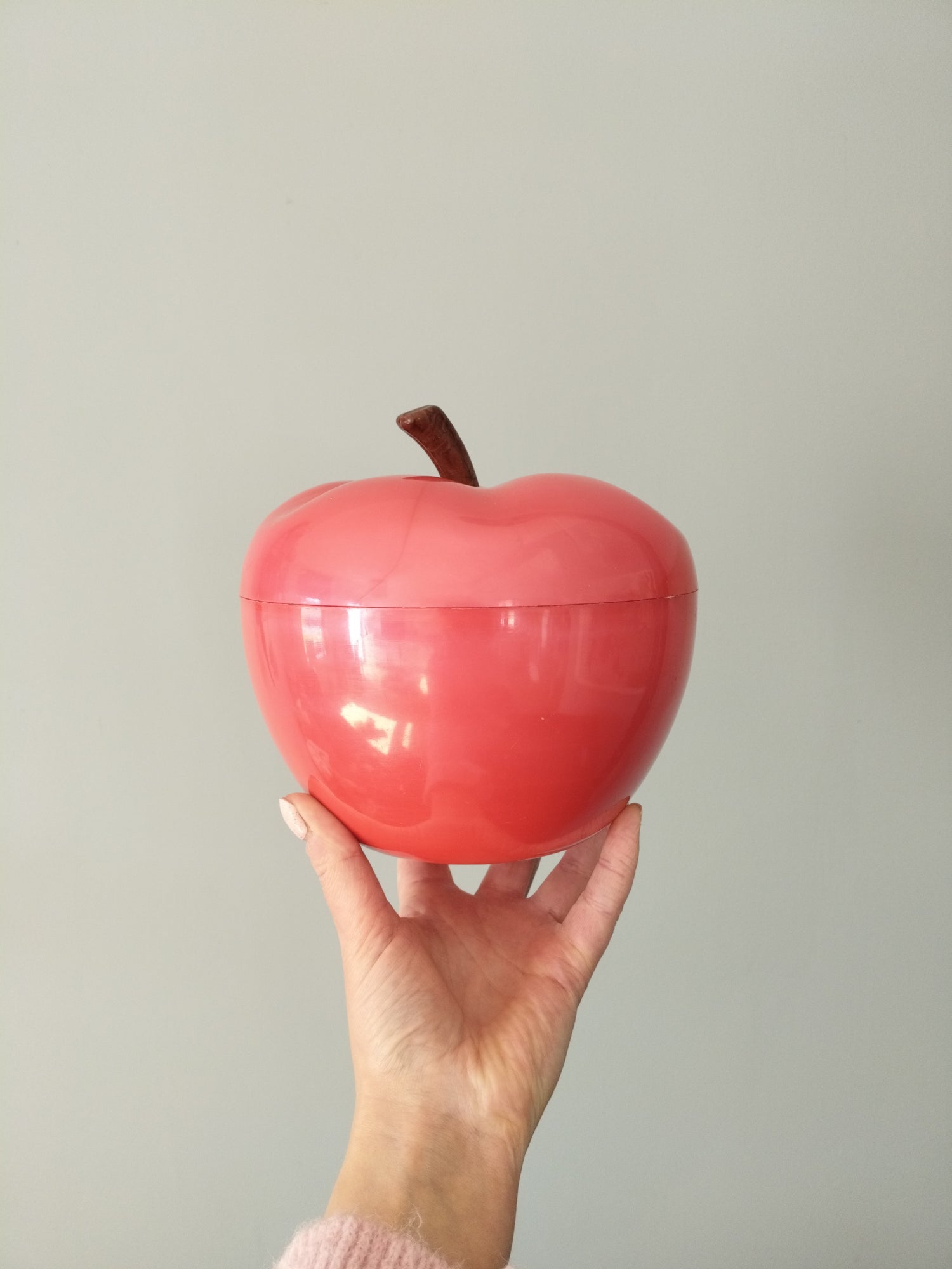 Boîte pomme en plastique framboise nacré - cetaitmieuxavant