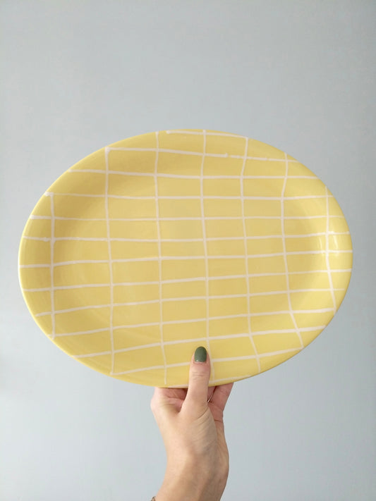 Plat de service ovale/ plateau porcelaine de Longchamp
