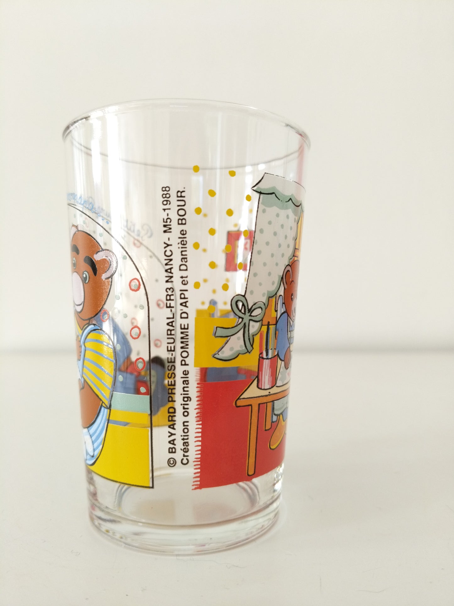 Verre Petit Ours Brun publicitaire Pomme d'Api 1988 et 1999 au choix - cetaitmieuxavant