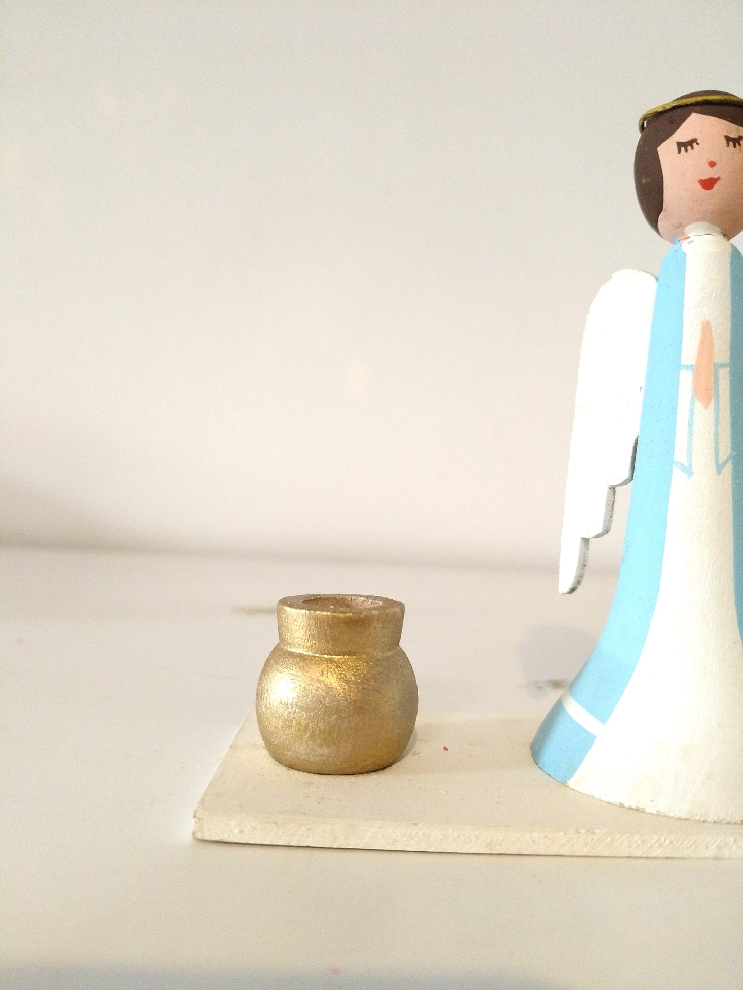 Bougeoir ange en bois Bo-Svensk Hemslöjd Suède Sweden à l'unité