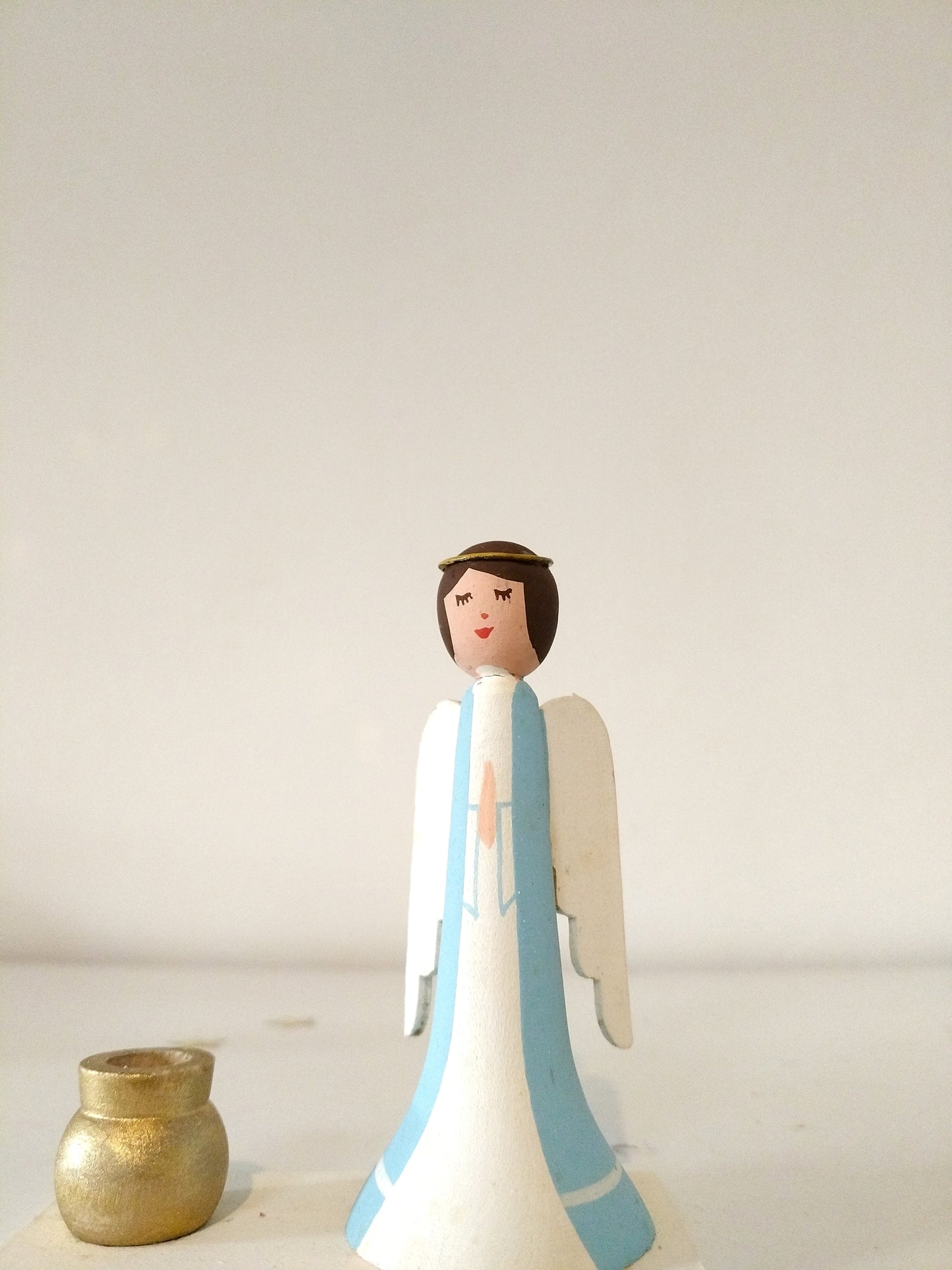 Bougeoir ange en bois Bo-Svensk Hemslöjd Suède Sweden à l'unité