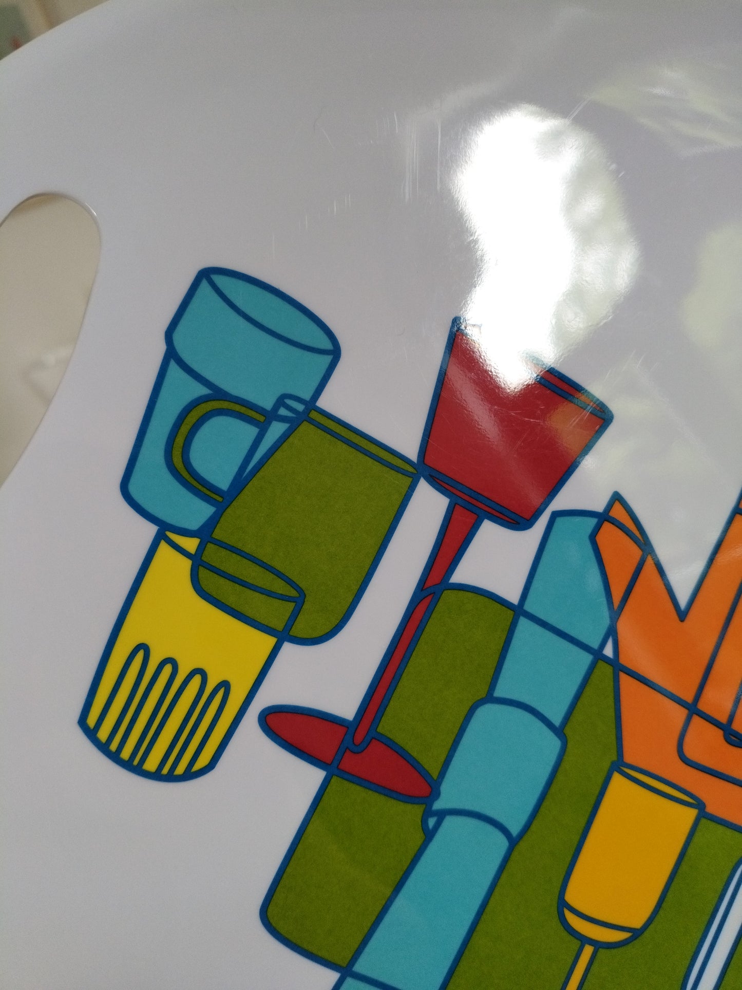 Grand plateau ovale en plastique Geneviève Lethu