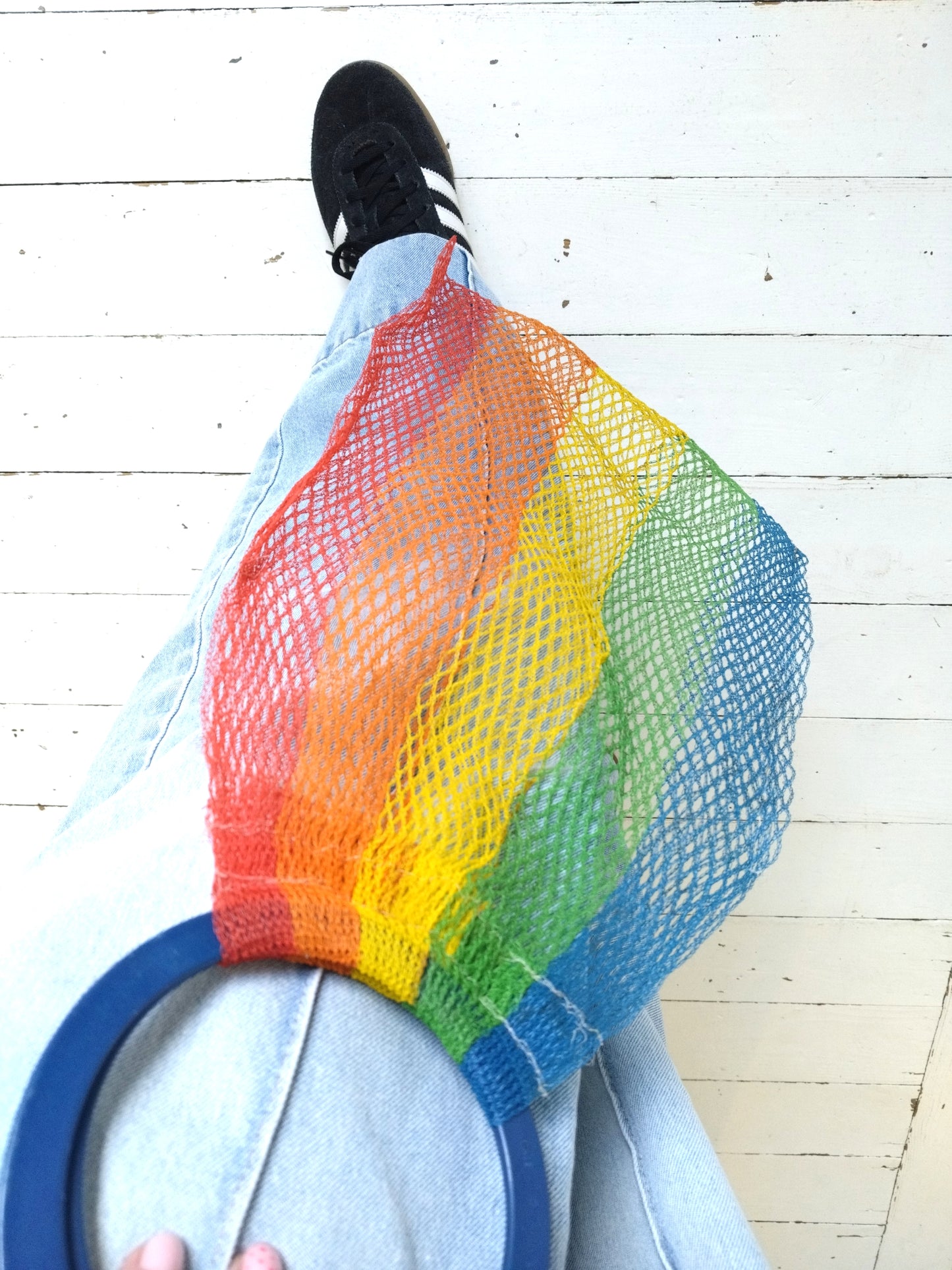 Petit filet à courses multicolore en nylon et plastique