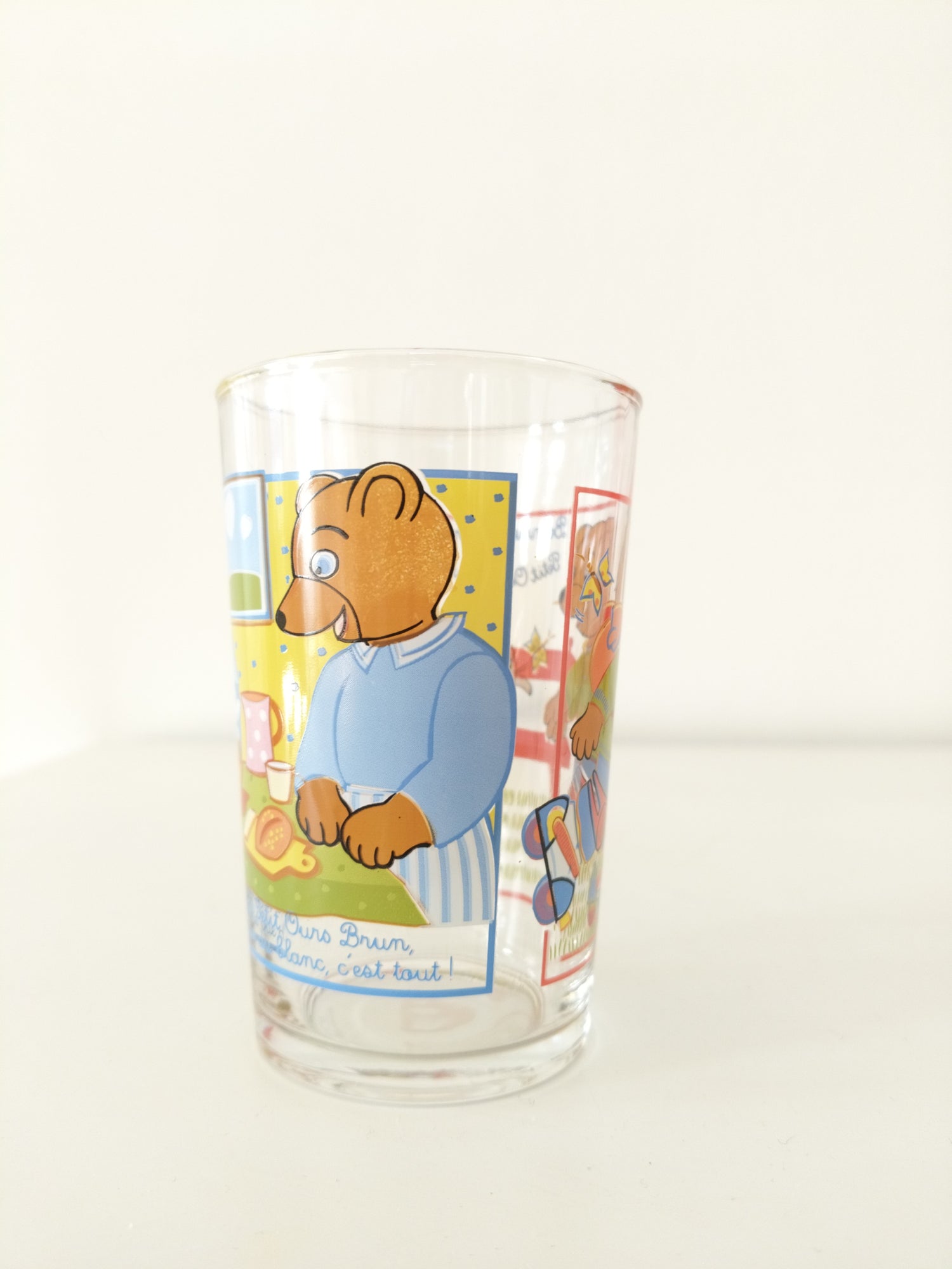 Verre Petit Ours Brun publicitaire Pomme d'Api 1988 et 1999 au choix - cetaitmieuxavant