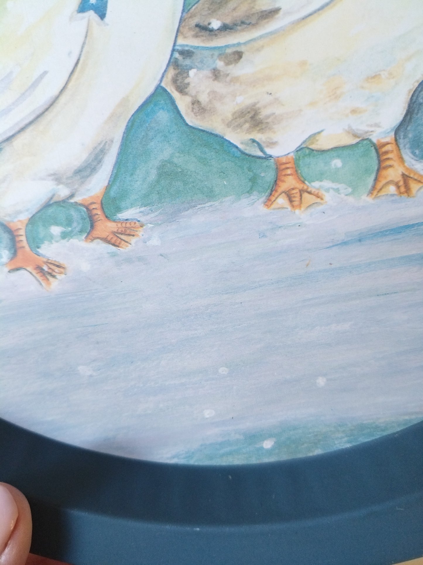 Plateau métallique oies