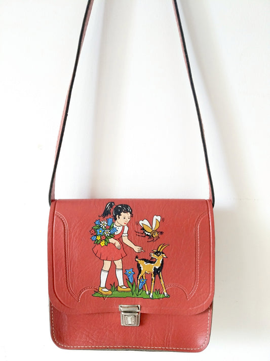 Petit sac bandoulière simili cuir 60's