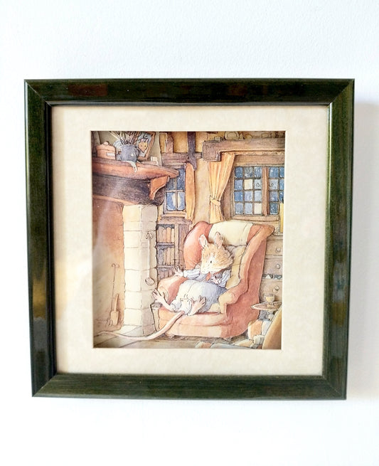 Cadre illustustration 3D " winter story" Brambley Hedge : le Buisson-aux-Mûres par Jill Barklem Dé'coupage Living pictureS 1992