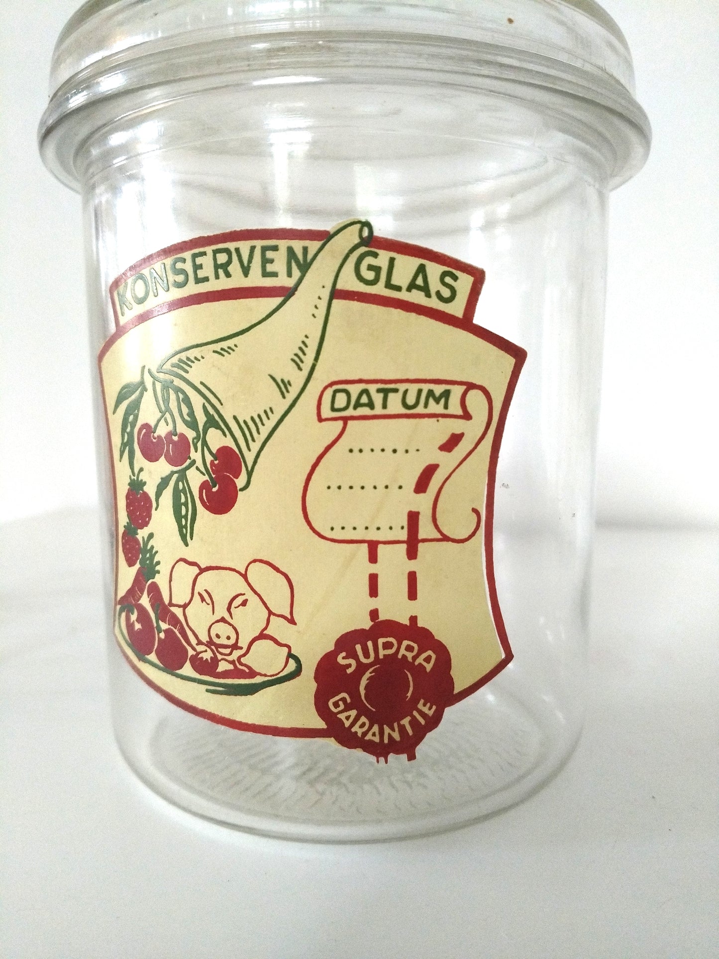 Ancien bocal de conservation en verre à l'unité