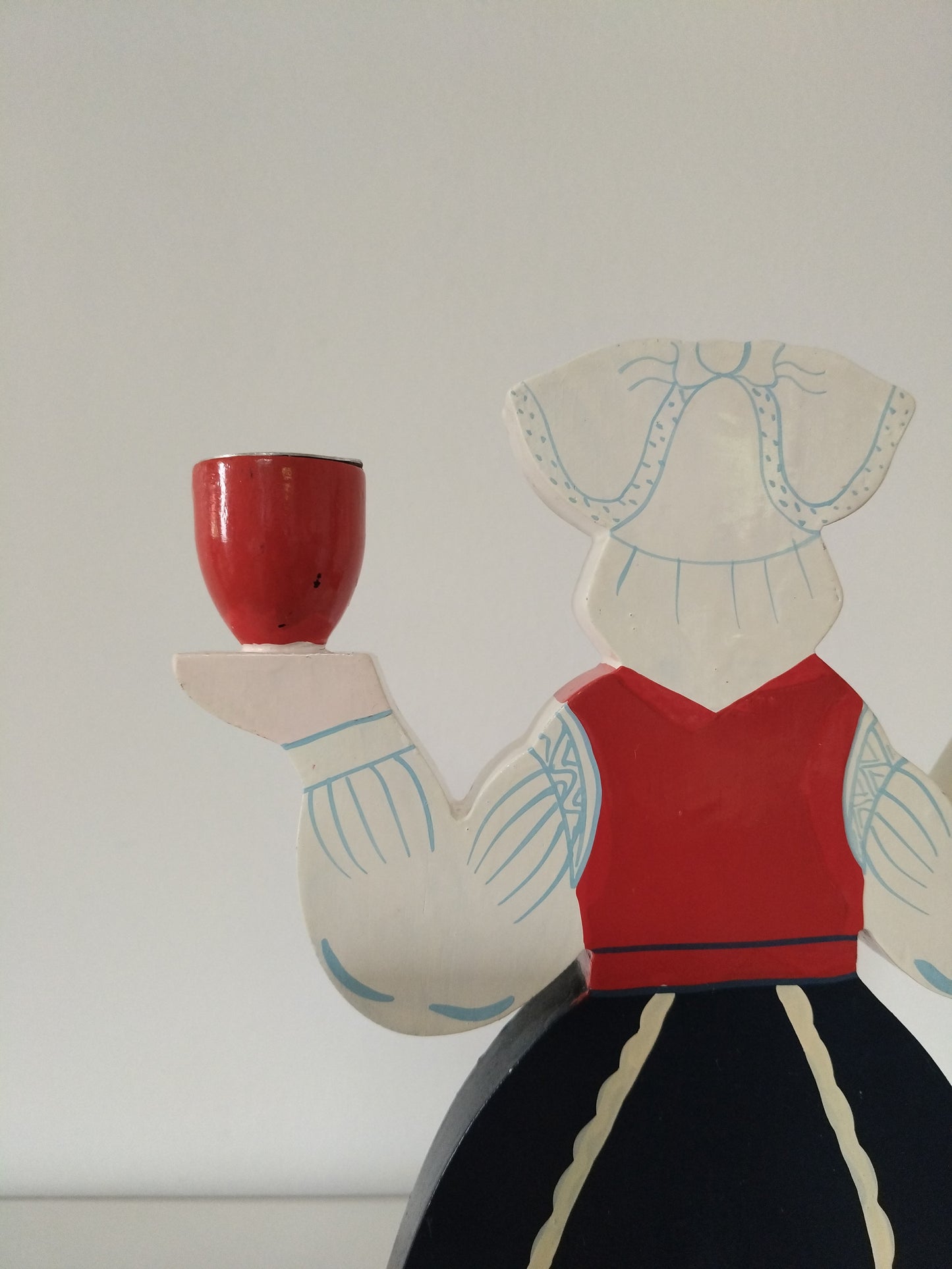 Ensemble de 2 bougeoirs en bois folklore suédois par Lizzie Velander pour Ikea 80's