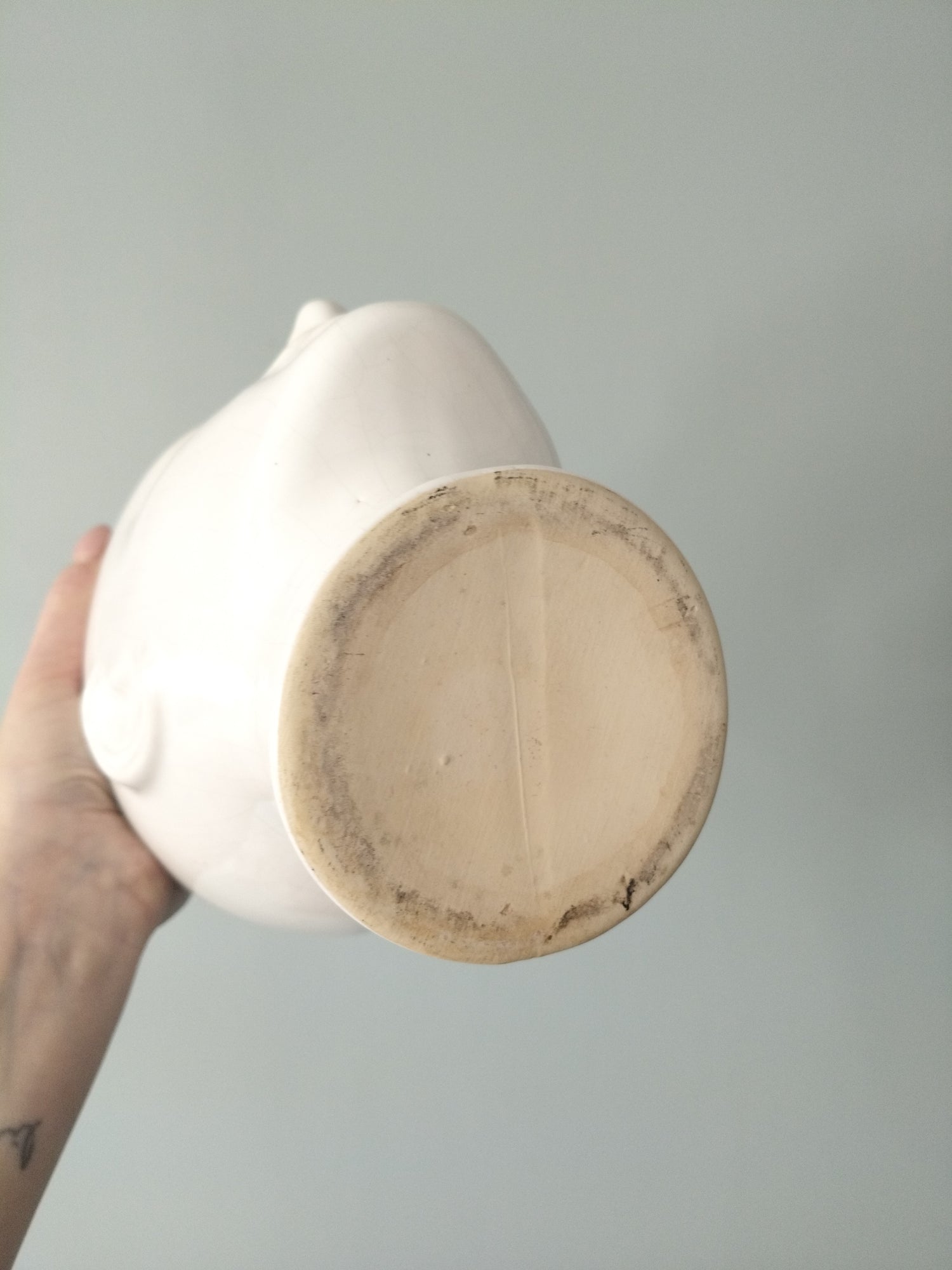 Grand cache-pot tête d'homme en céramique - cetaitmieuxavant