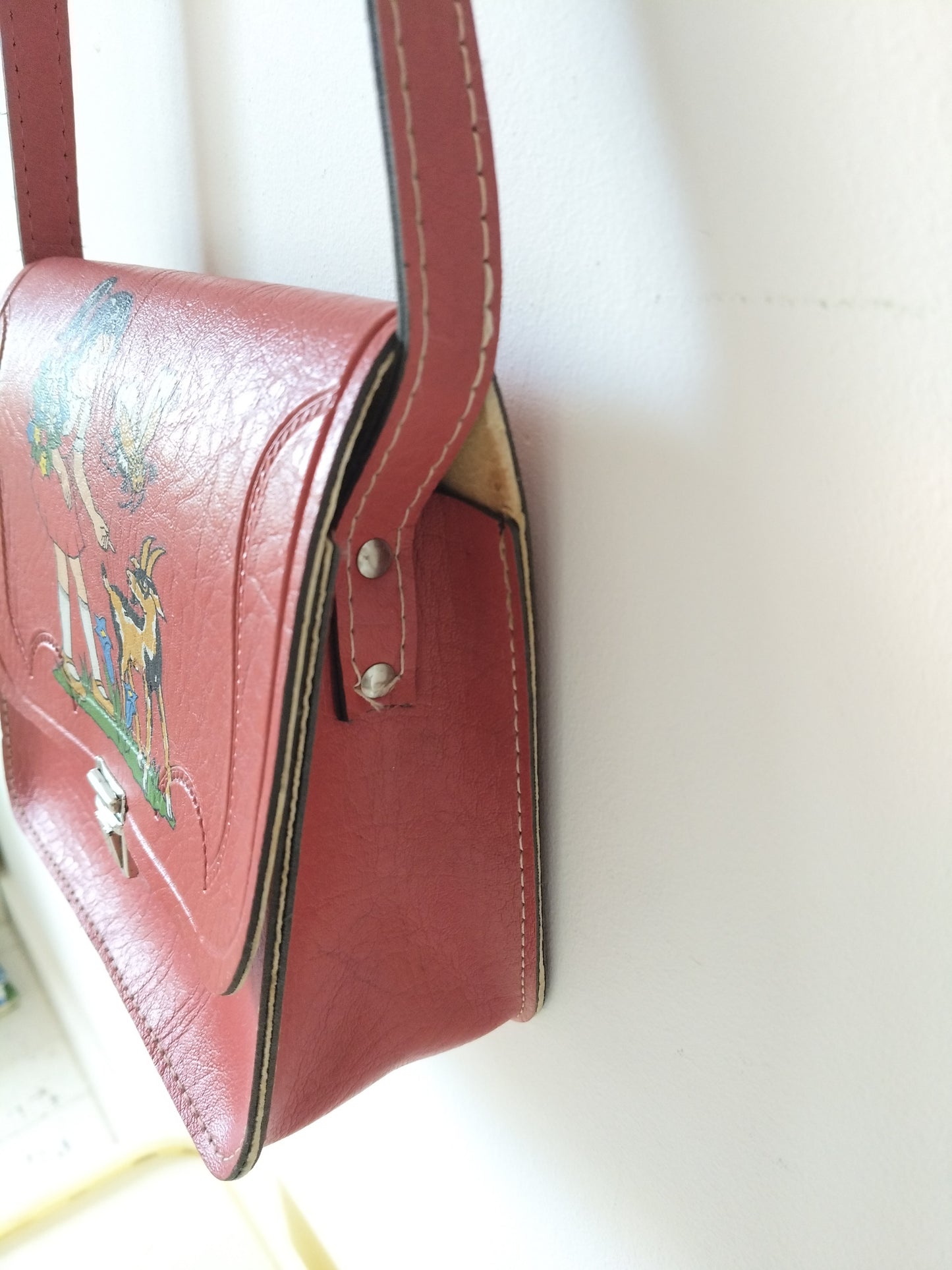 Petit sac bandoulière simili cuir 60's
