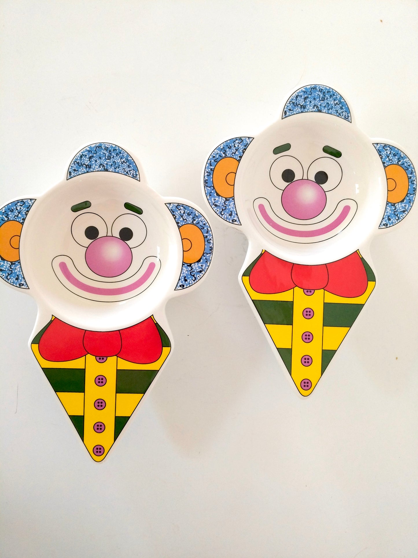 2 coupes à glace clown en céramique