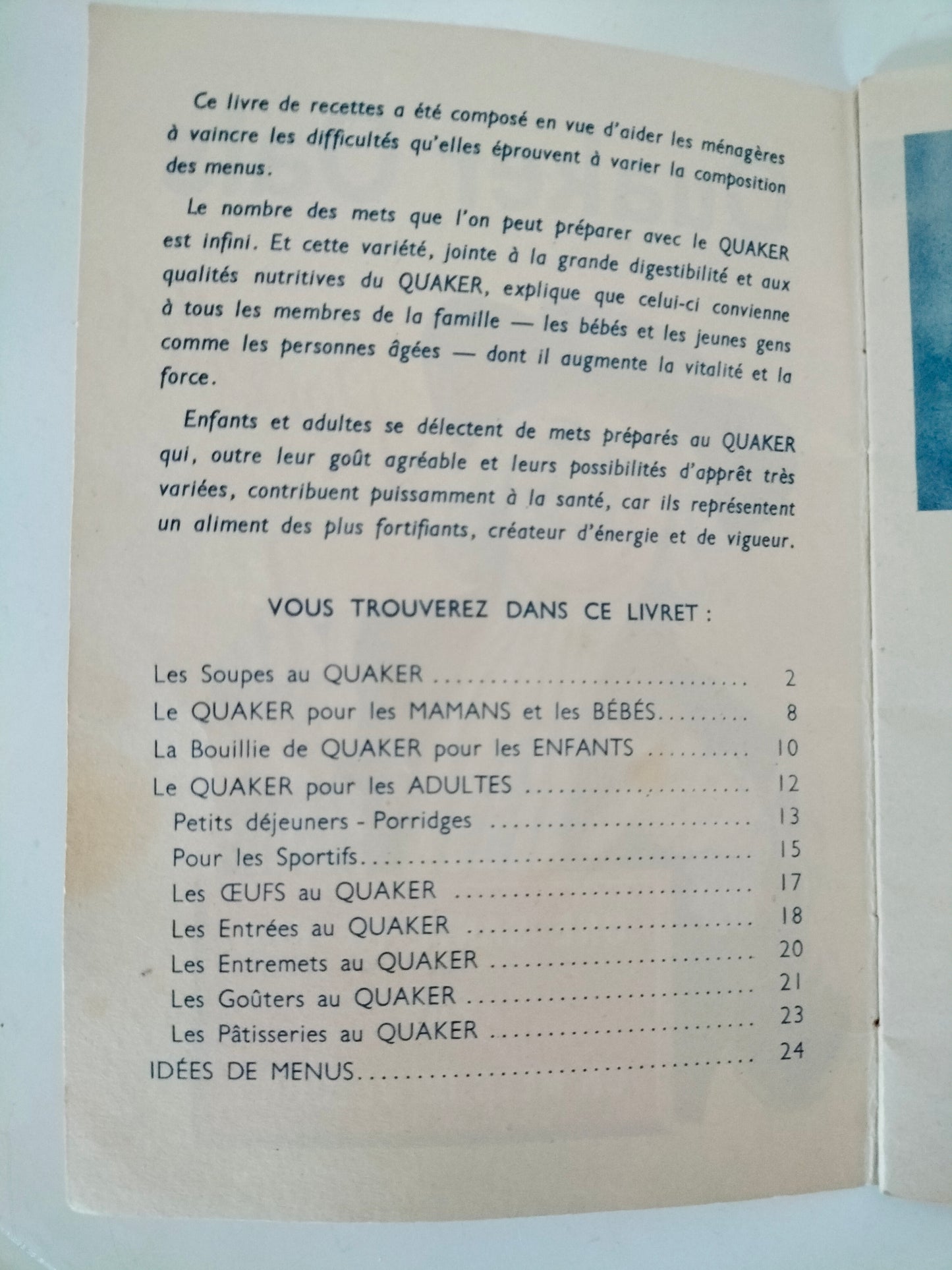 Ancien petit livre de cuisine : les économies de popote Liebig ou les recettes de Quaker Oats, au choix