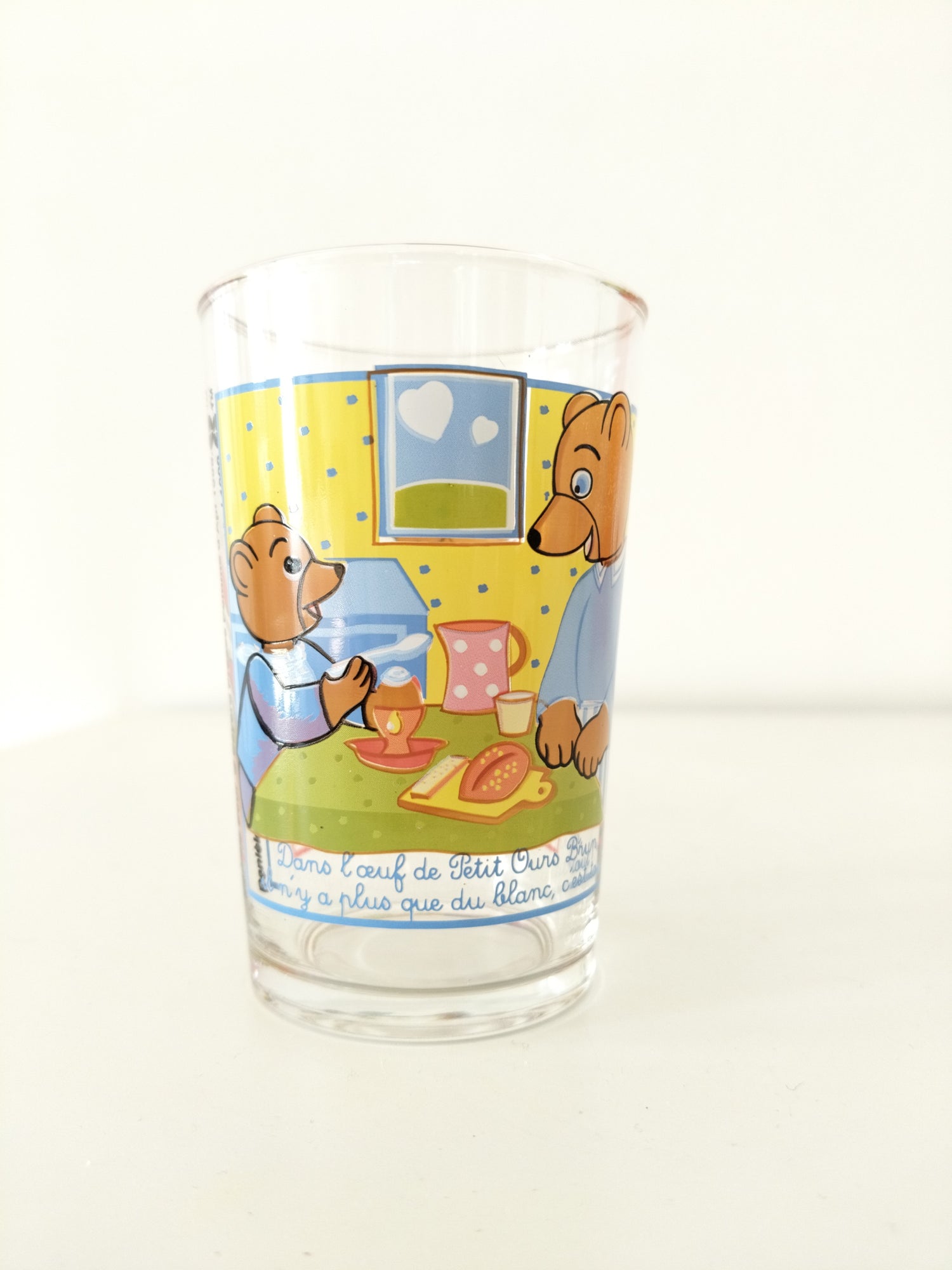 Verre Petit Ours Brun publicitaire Pomme d'Api 1988 et 1999 au choix - cetaitmieuxavant