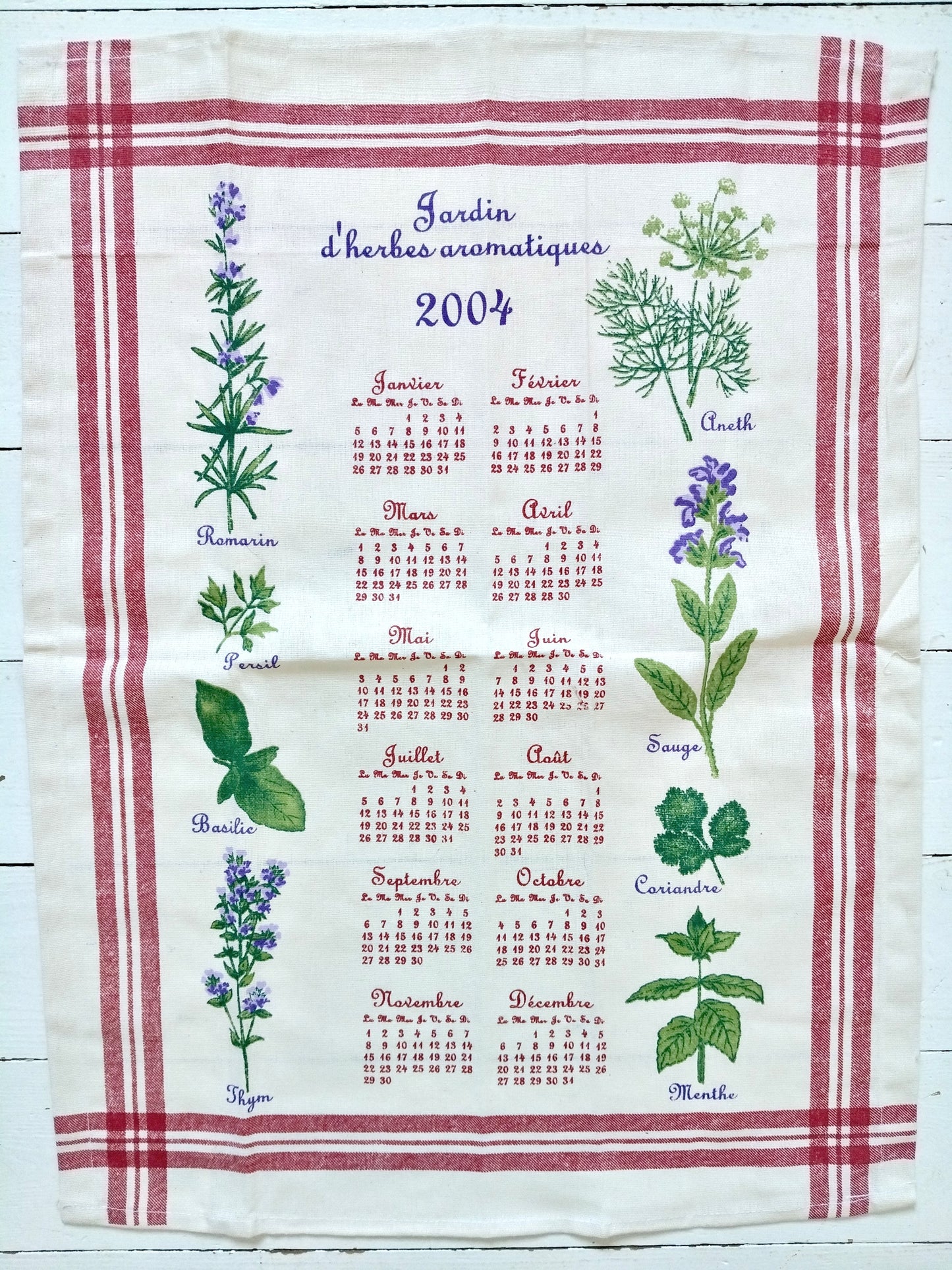 Torchon de cuisine calendrier 2004 Carré d'Azur - cetaitmieuxavant