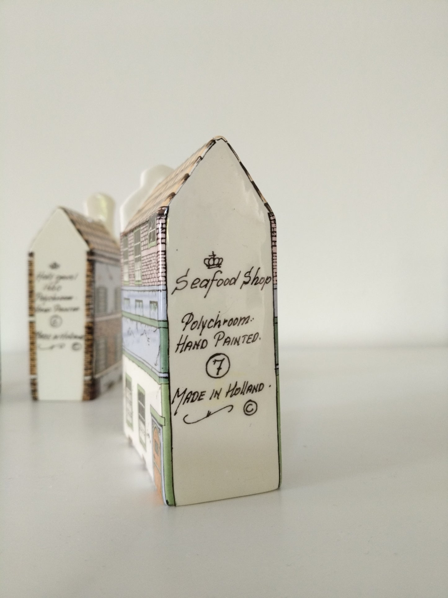 Maison hollandaise miniature en porcelaine Delft's Polychroom  Hand Painted Holland 7-6-12 au choix - cetaitmieuxavant