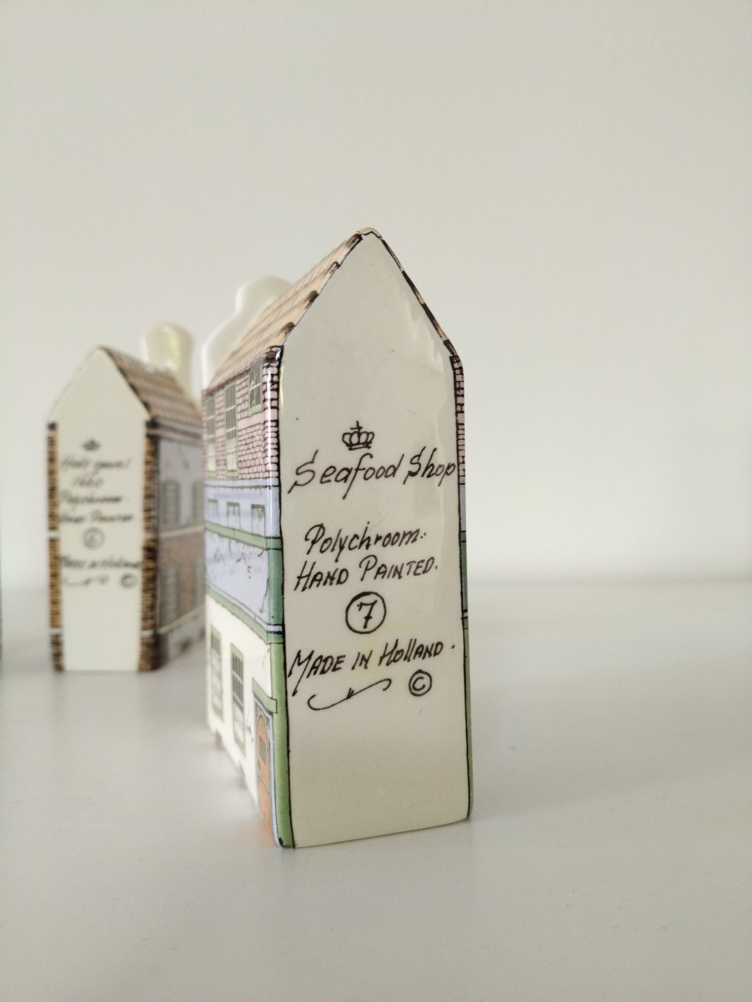 Maison hollandaise miniature en porcelaine Delft's Polychroom  Hand Painted Holland 7-6-12 au choix - cetaitmieuxavant