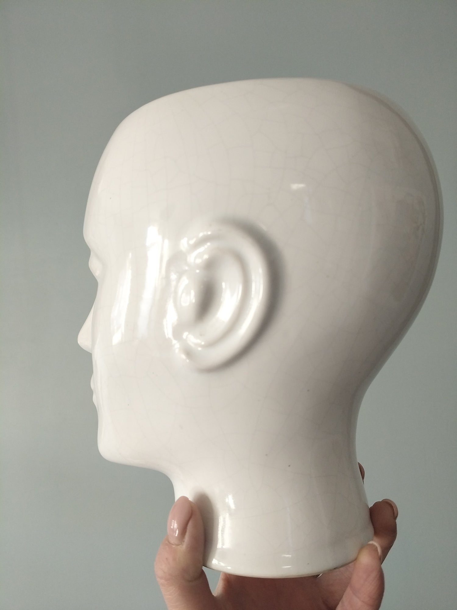 Grand cache-pot tête d'homme en céramique - cetaitmieuxavant