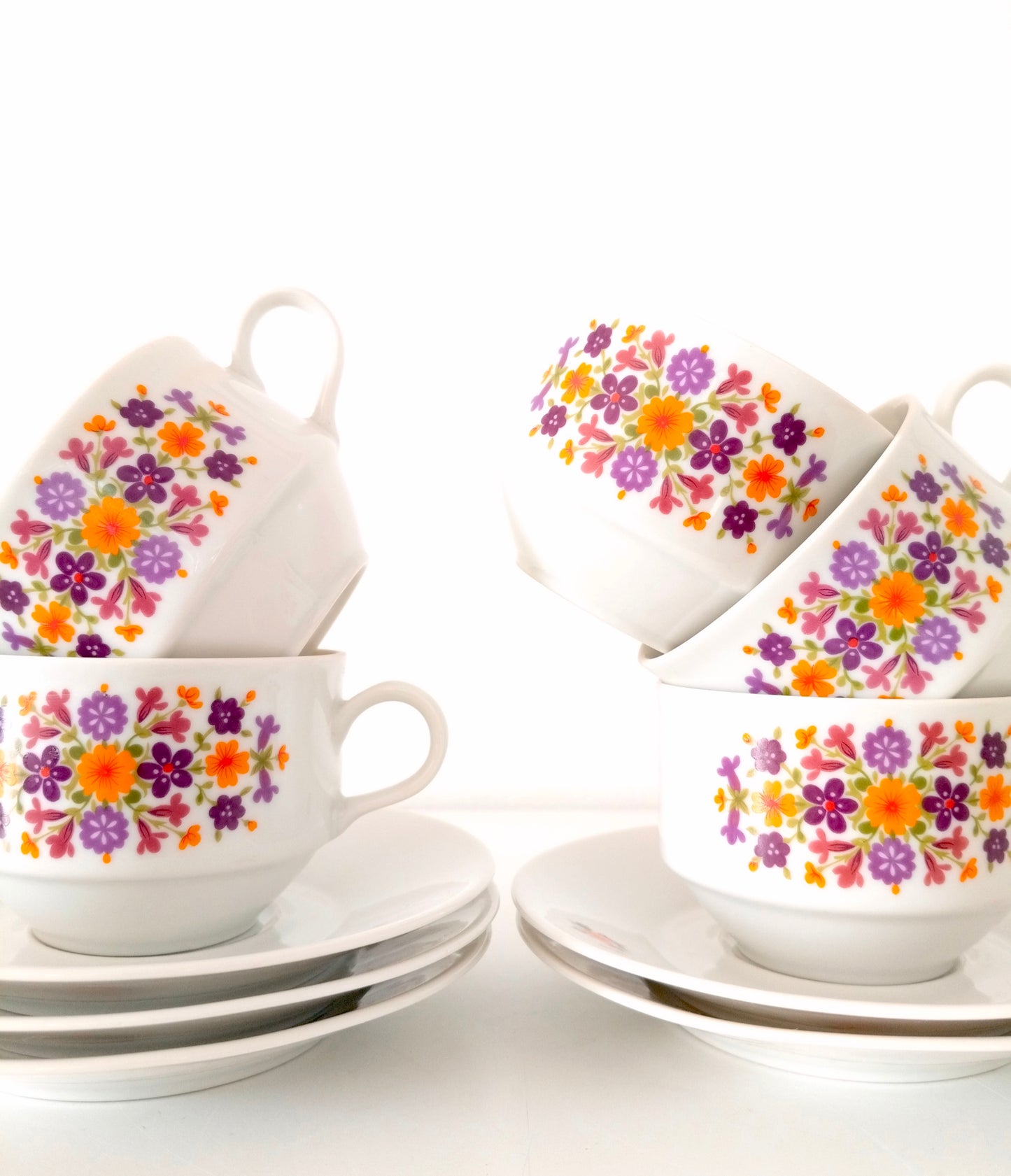 Unité ou duo de tasses + soucoupes en porcelaine Bavaria