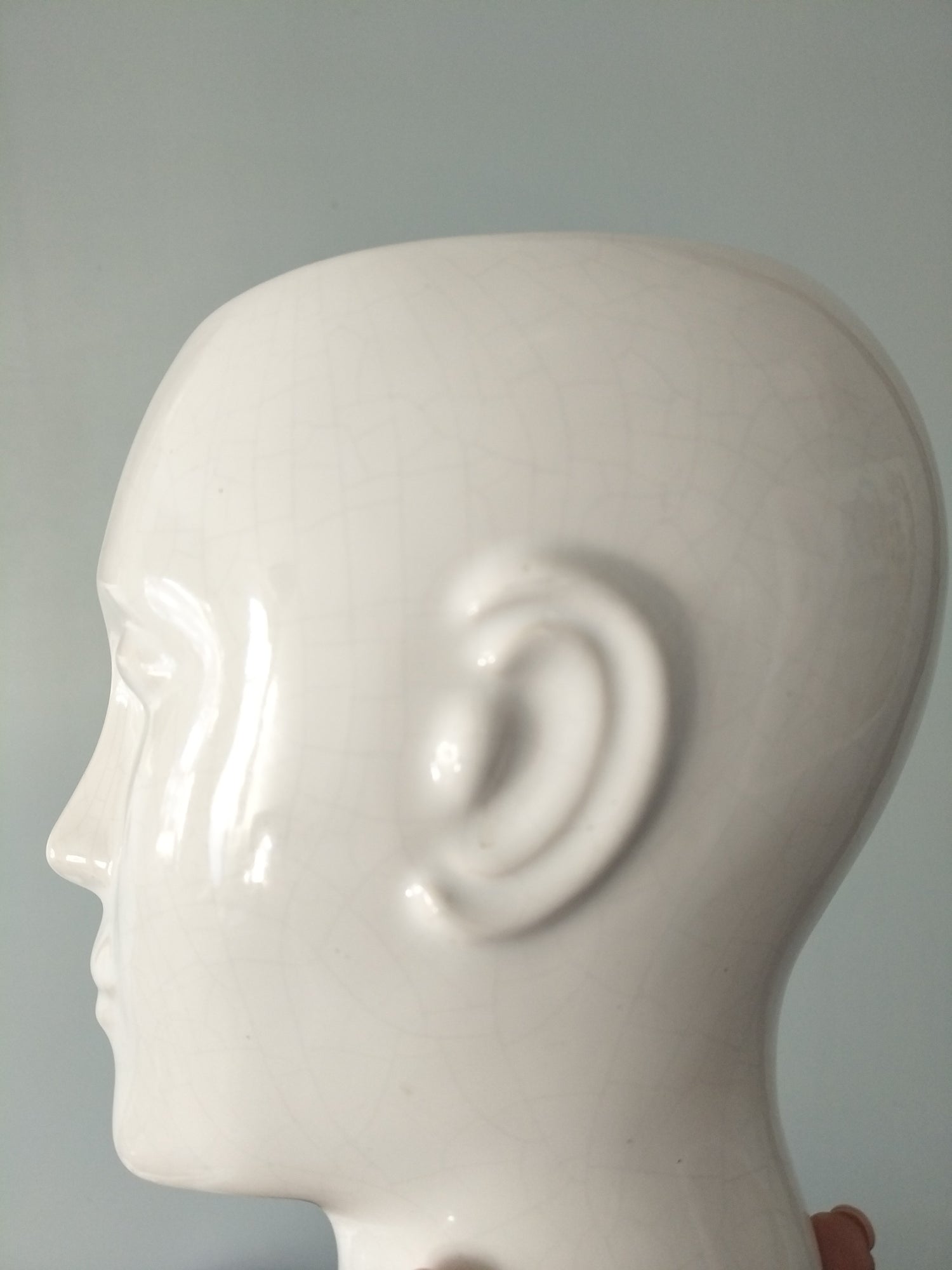 Grand cache-pot tête d'homme en céramique - cetaitmieuxavant