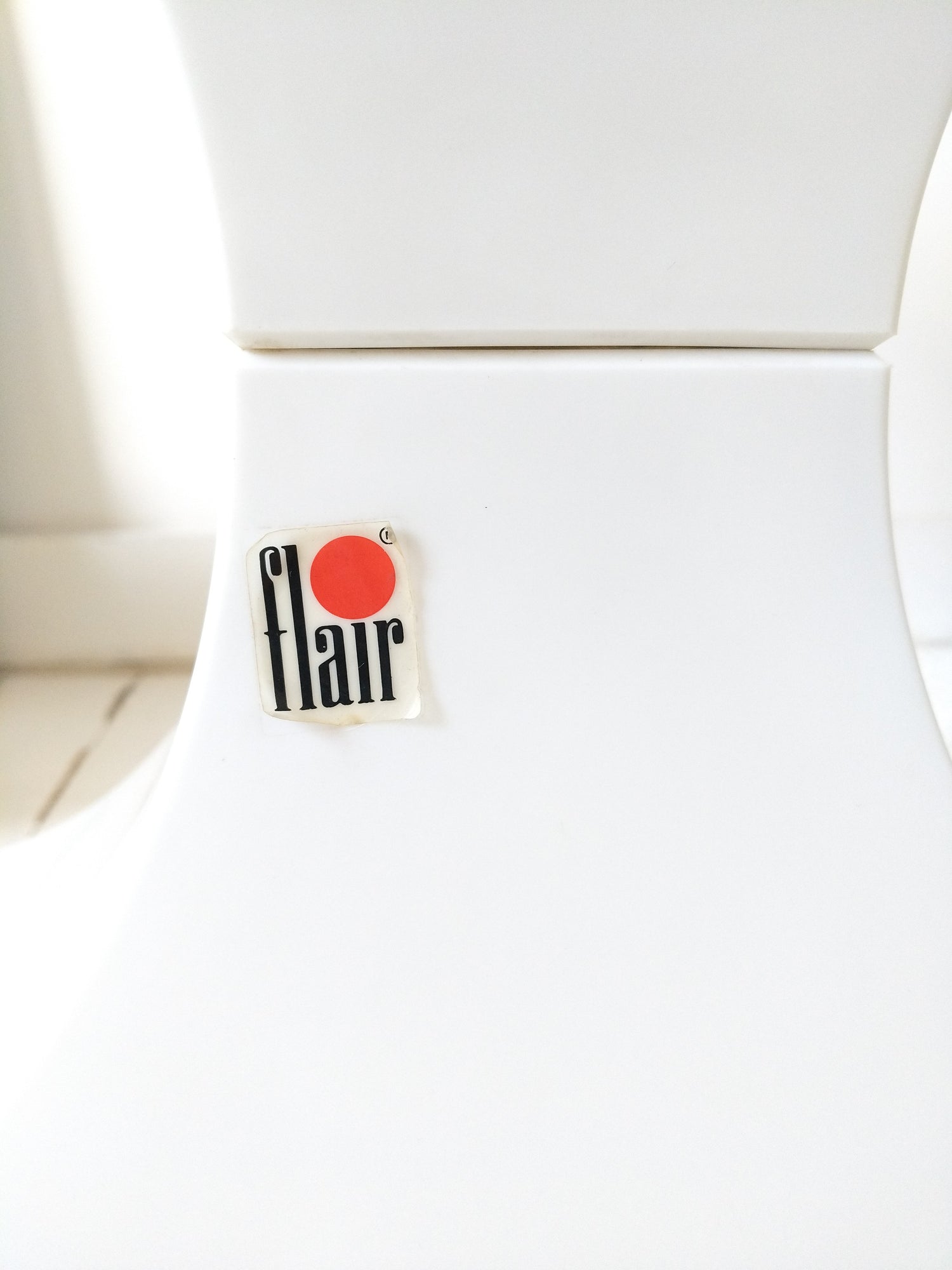 Tabouret d'appoint Flair Prisunic Holland plastique mauve et blanc - cetaitmieuxavant