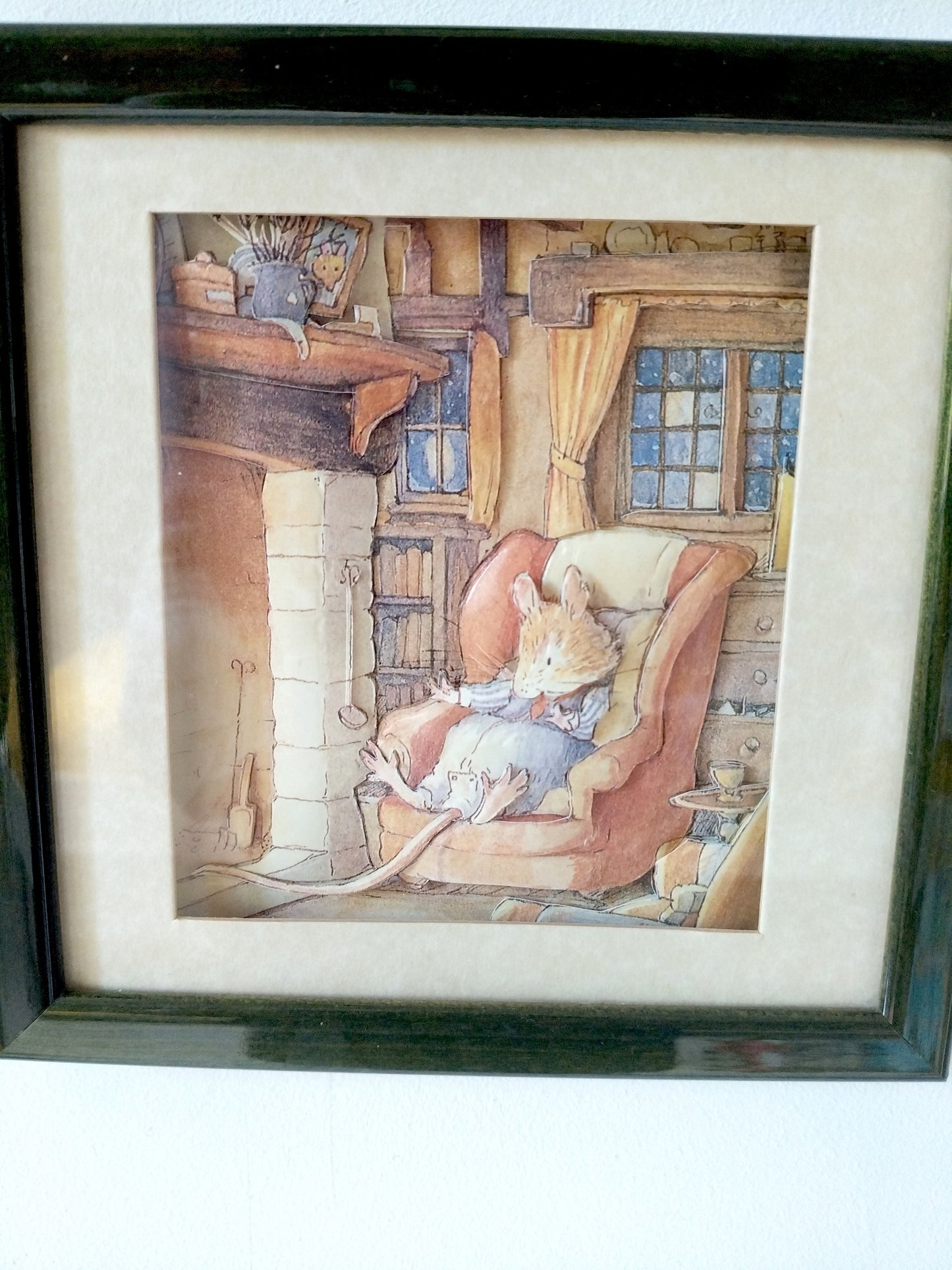 Cadre illustustration 3D " winter story" Brambley Hedge : le Buisson-aux-Mûres par Jill Barklem Dé'coupage Living pictureS 1992
