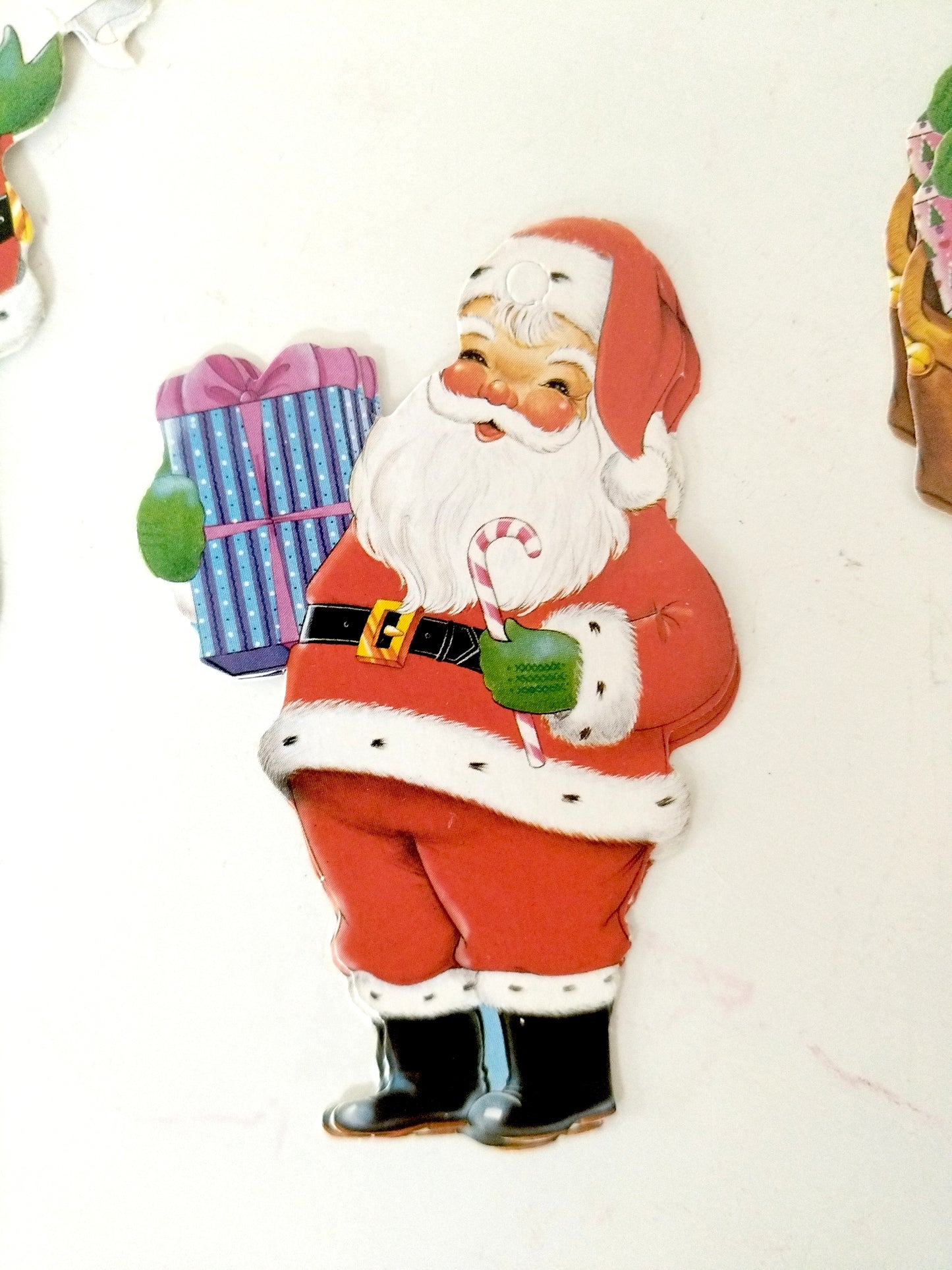 6 étiquettes cadeaux père Noël cartonnées