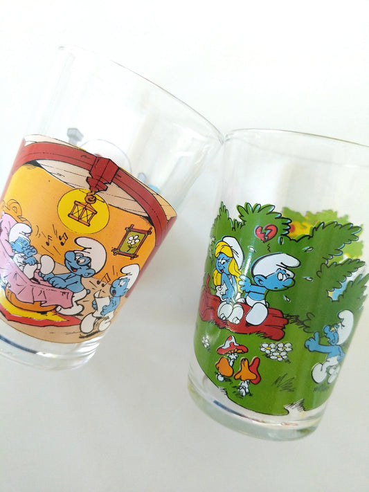 Verre publicitaire Bénédictin Schtroumpfs Peyo 1985-1986 au choix - cetaitmieuxavant