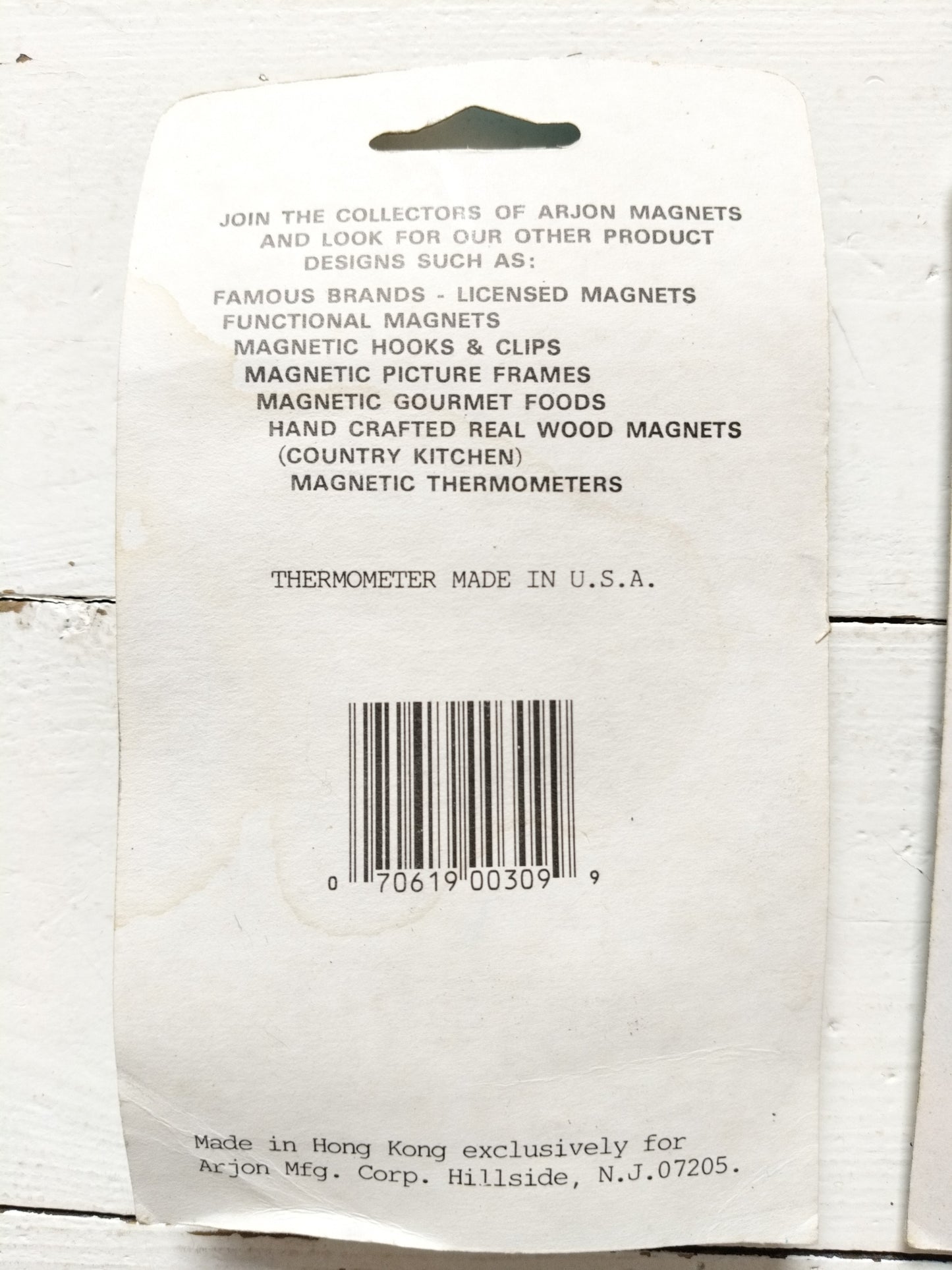 Thermomètre magnétique ou trio de magnets oie Arjon made in Hong Kong 1987