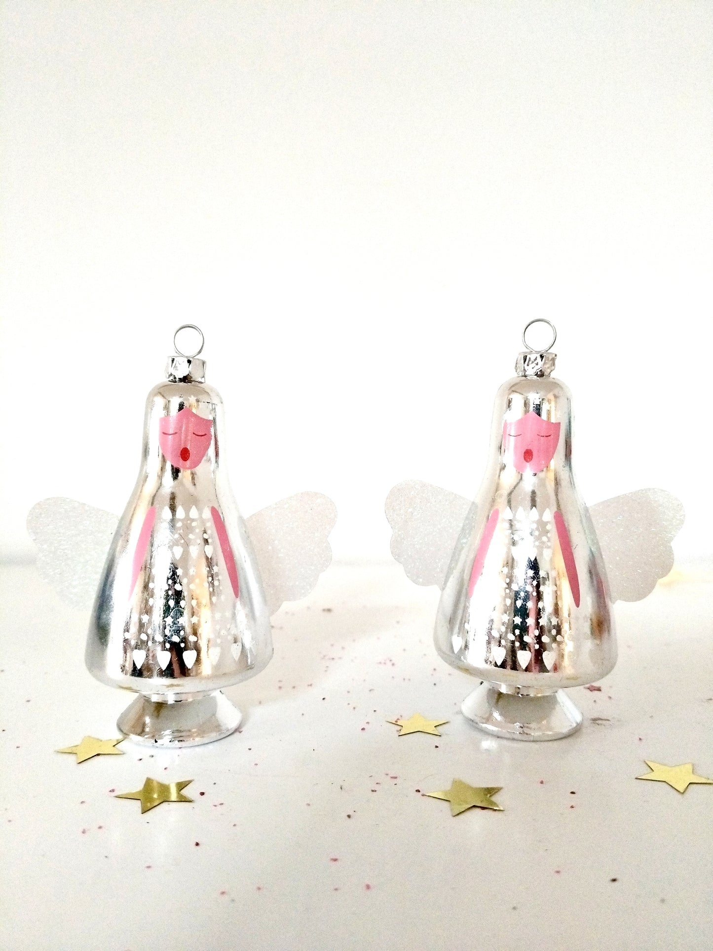 Boule de Noël ange en plastique à l'unité