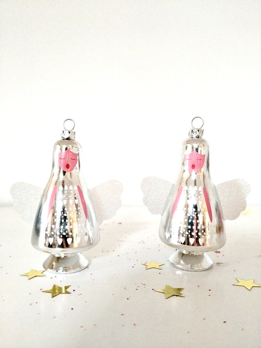 Boule de Noël ange en plastique à l'unité