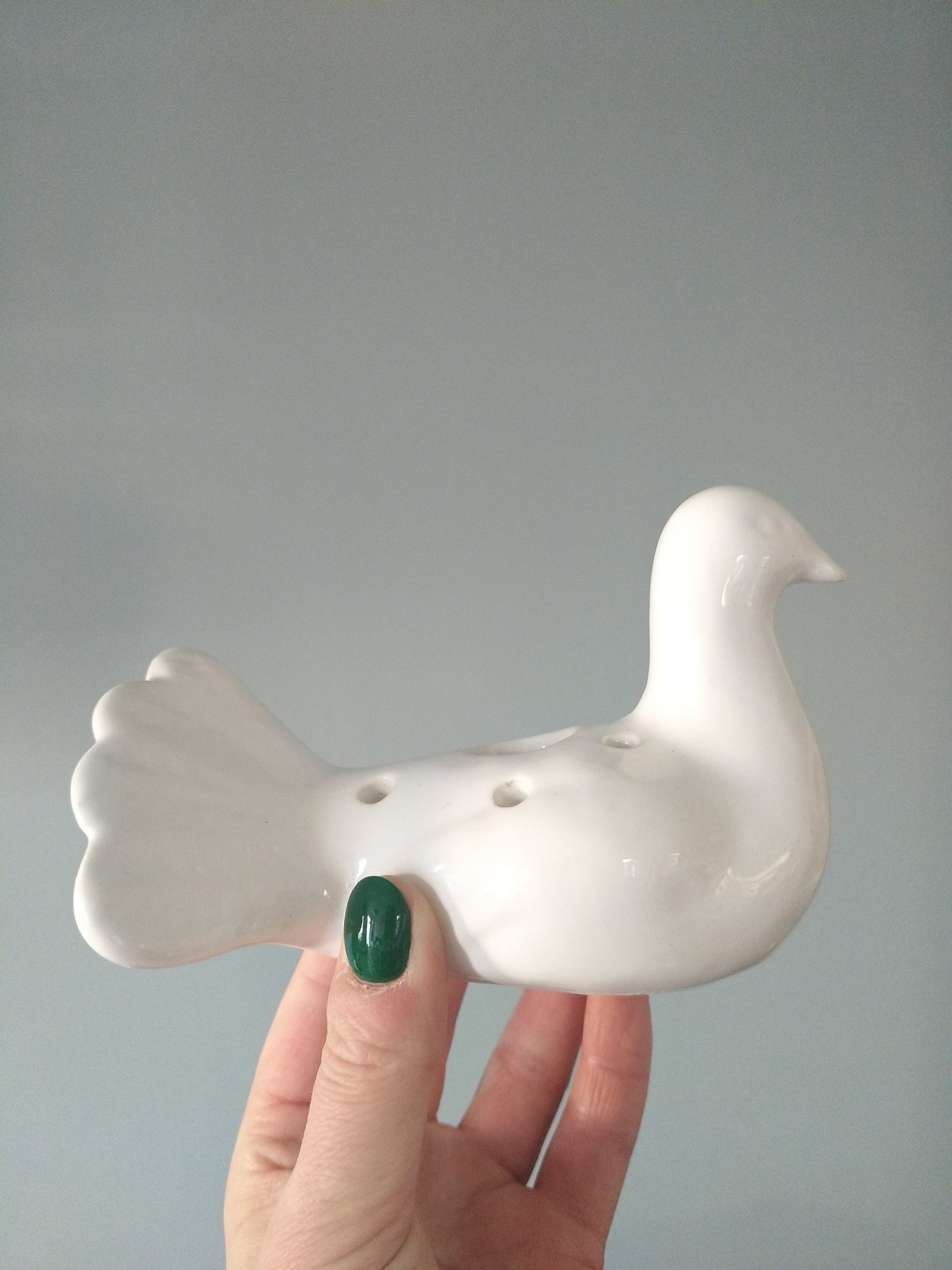 Pique-fleurs colombe en céramique