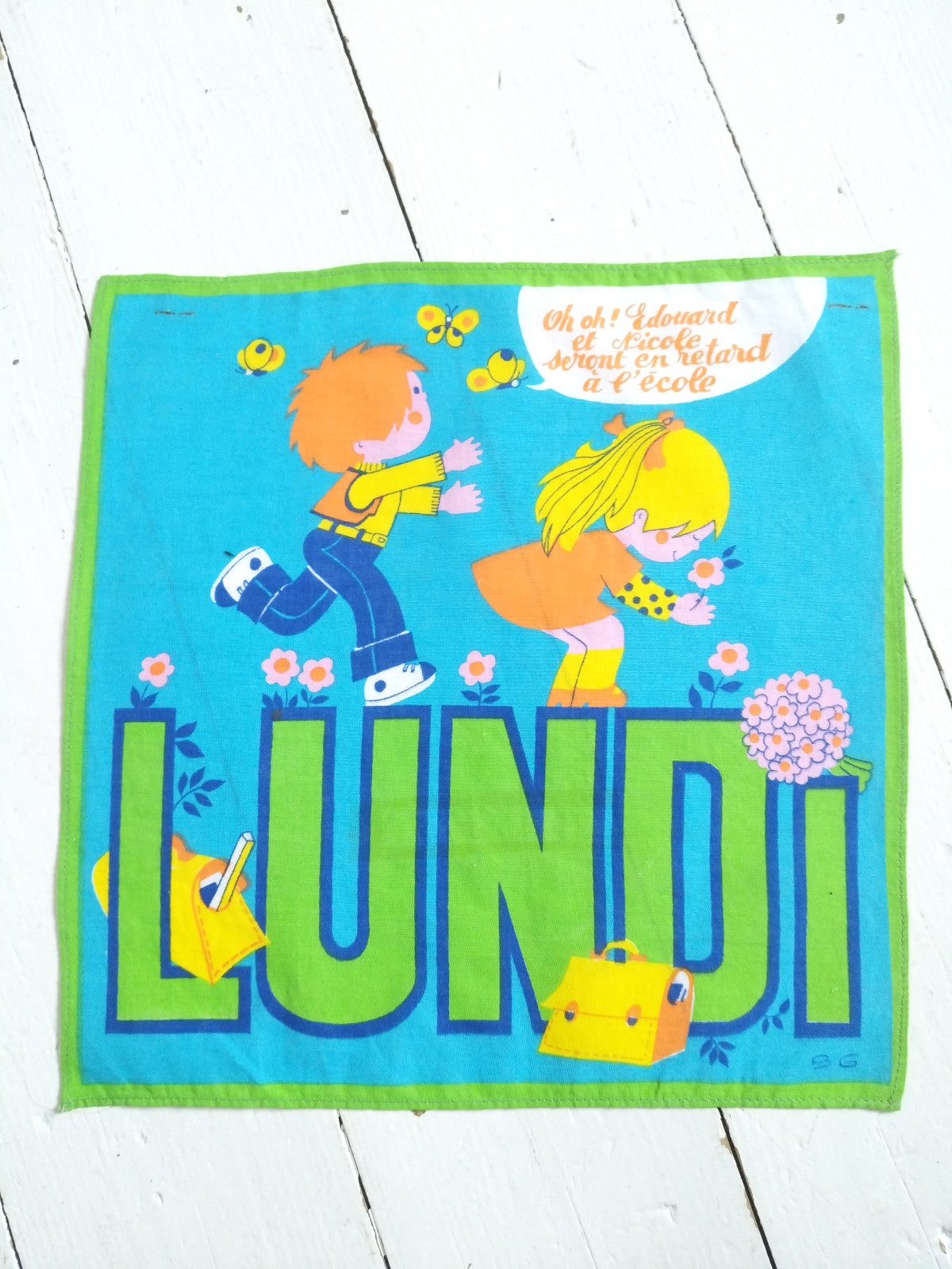 Ensemble de 7 mouchoirs/ semainier pour enfants