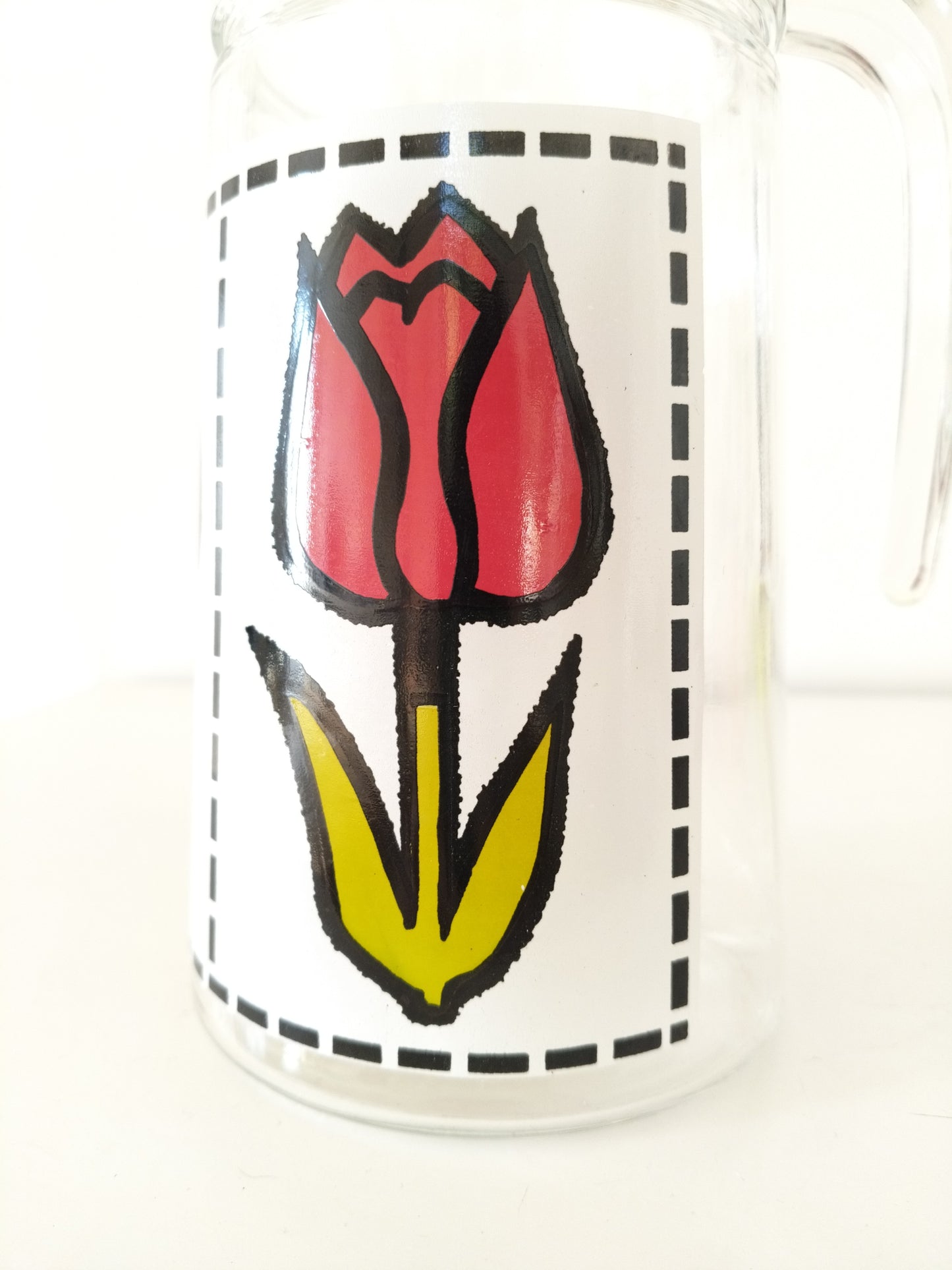 Carafe pichet cruche tulipes en verre