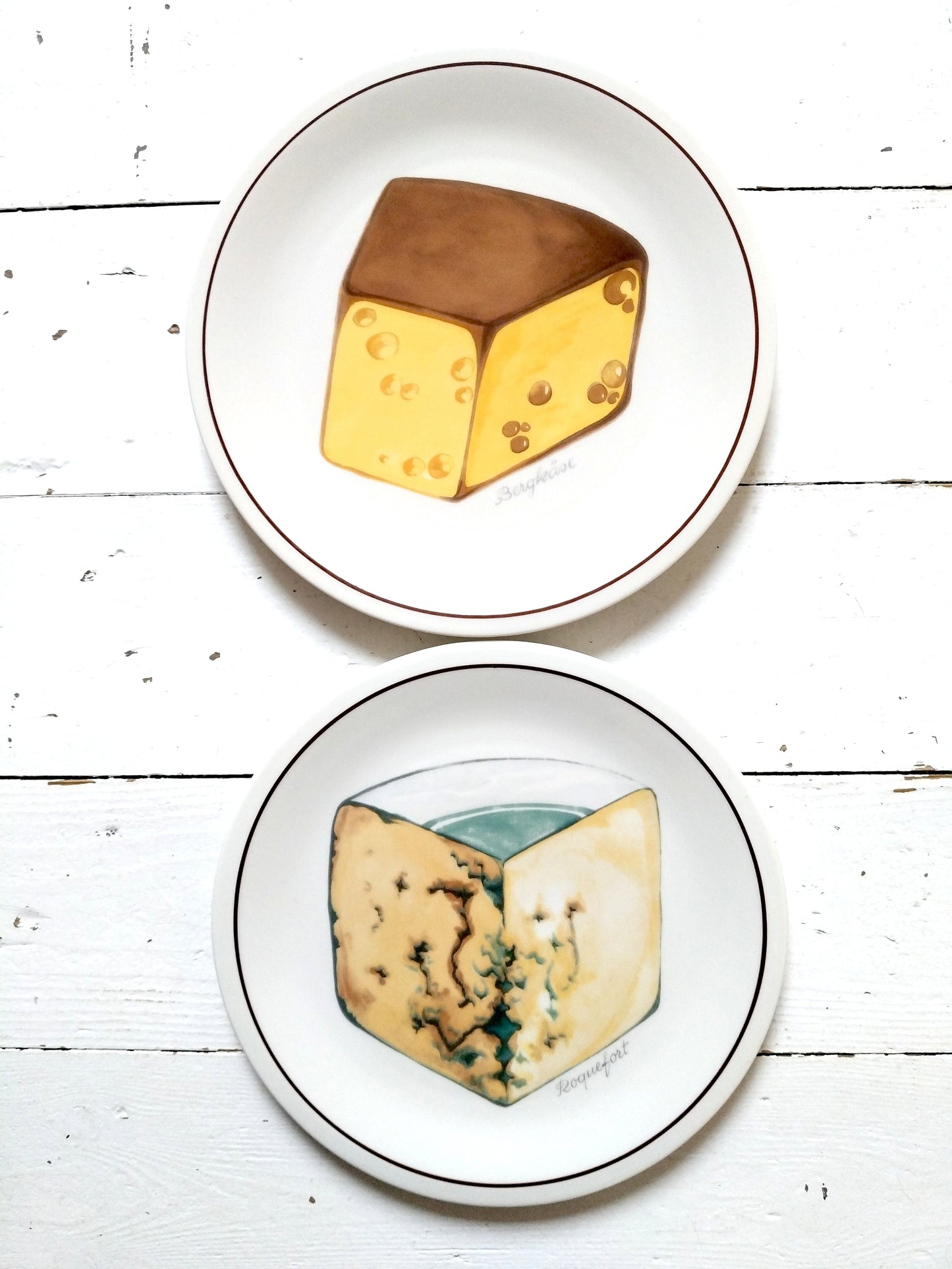 Ensemble de 6 assiettes à fromage Villeroy et Boch modèle "Dessin Original"