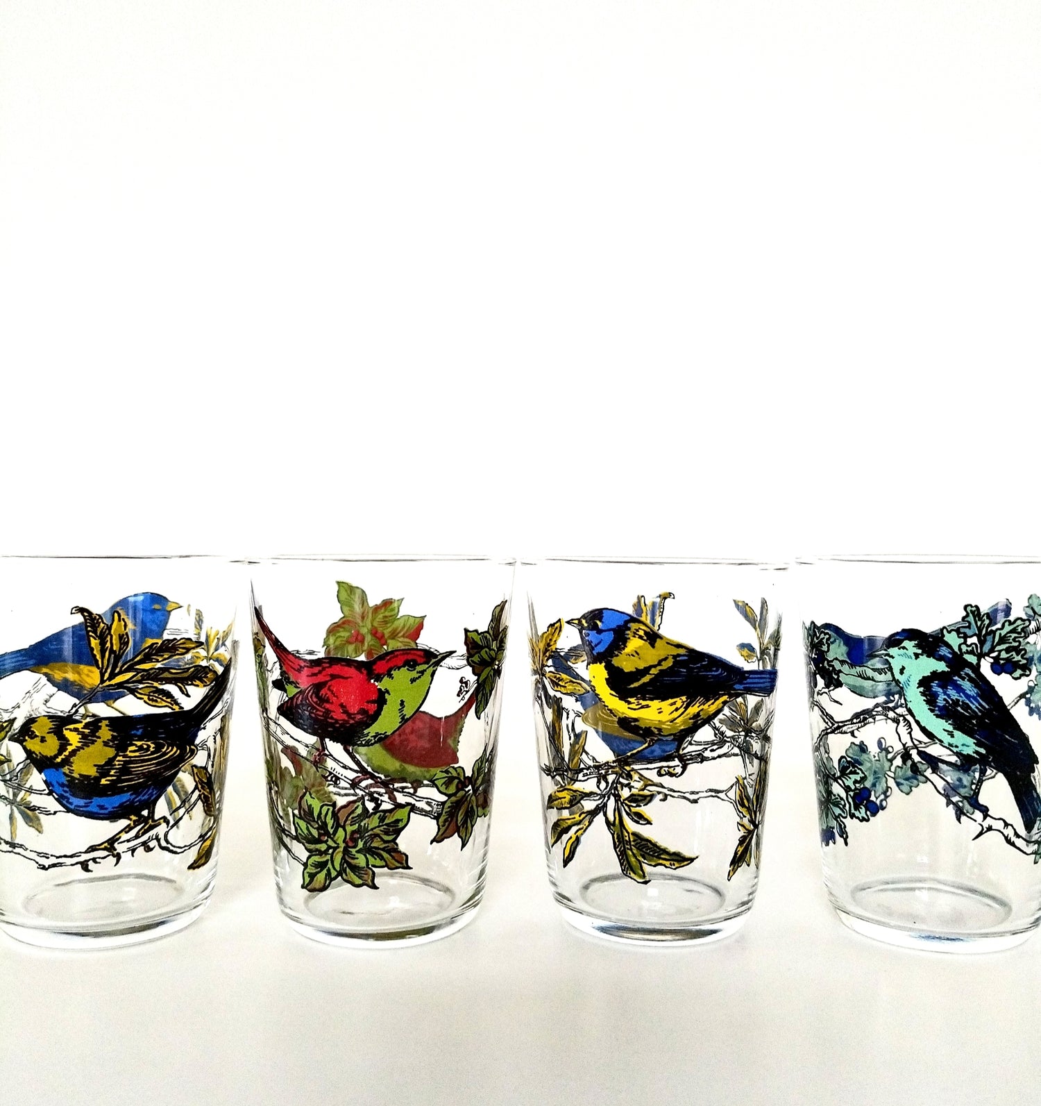 Petits verres à eau décor oiseaux - cetaitmieuxavant