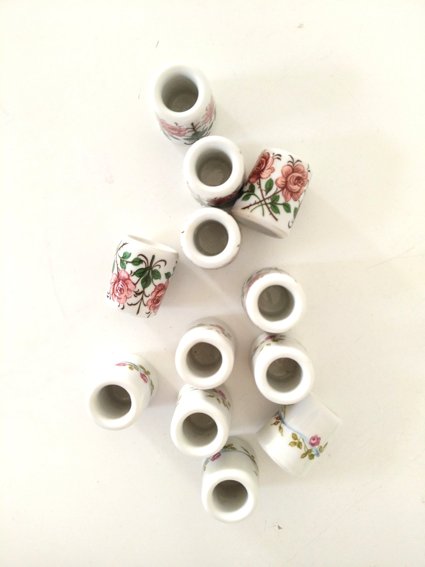 2 mini-bougeoirs en porcelaine Rösler Exquisit West Germany au choix + 2 bougies