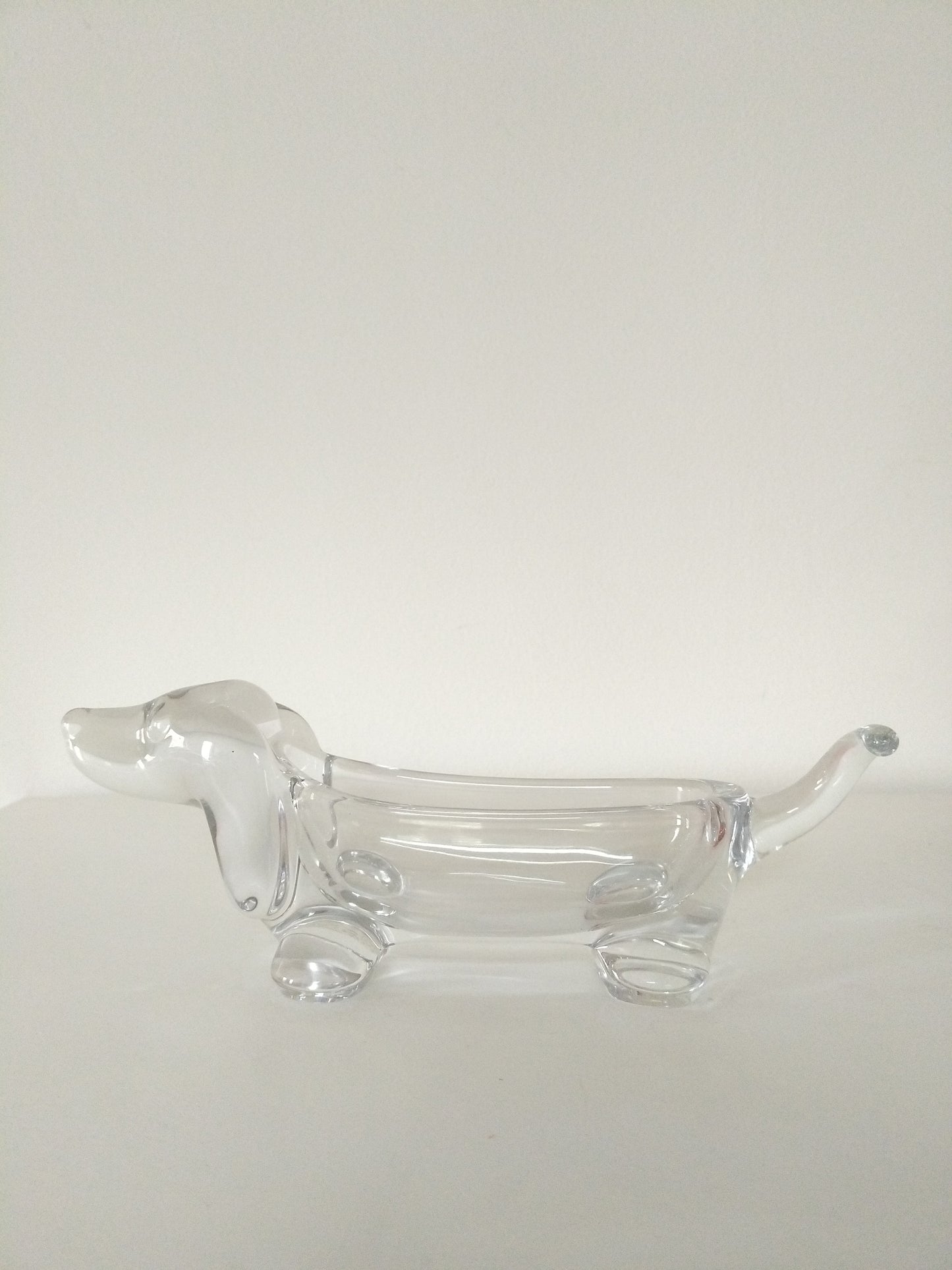 Vide-poches/ porte-bijoux chien saucisse teckel en cristal Art Vannes France - cetaitmieuxavant