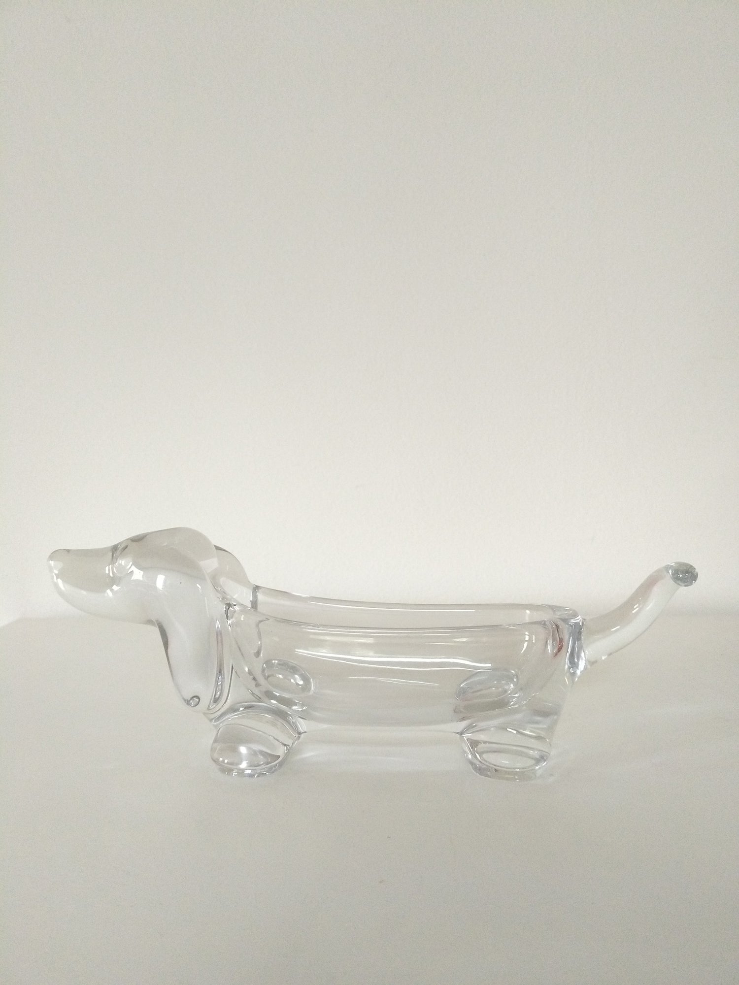 Vide-poches/ porte-bijoux chien saucisse teckel en cristal Art Vannes France - cetaitmieuxavant