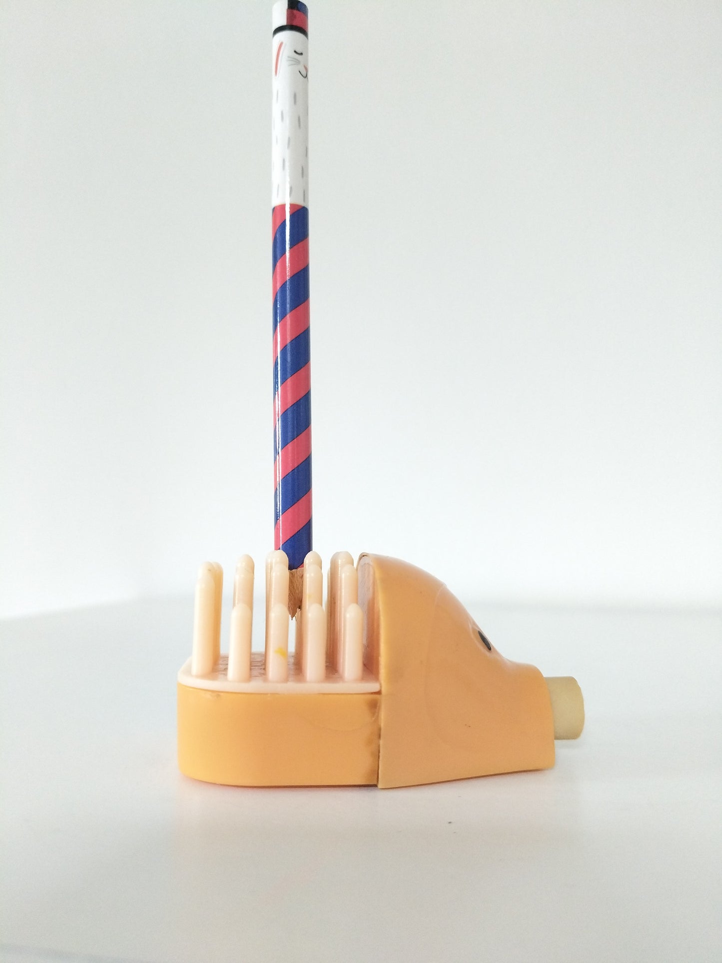 Hérisson miniature taille-crayon, porte-crayon et gomme 80's couleur au choix