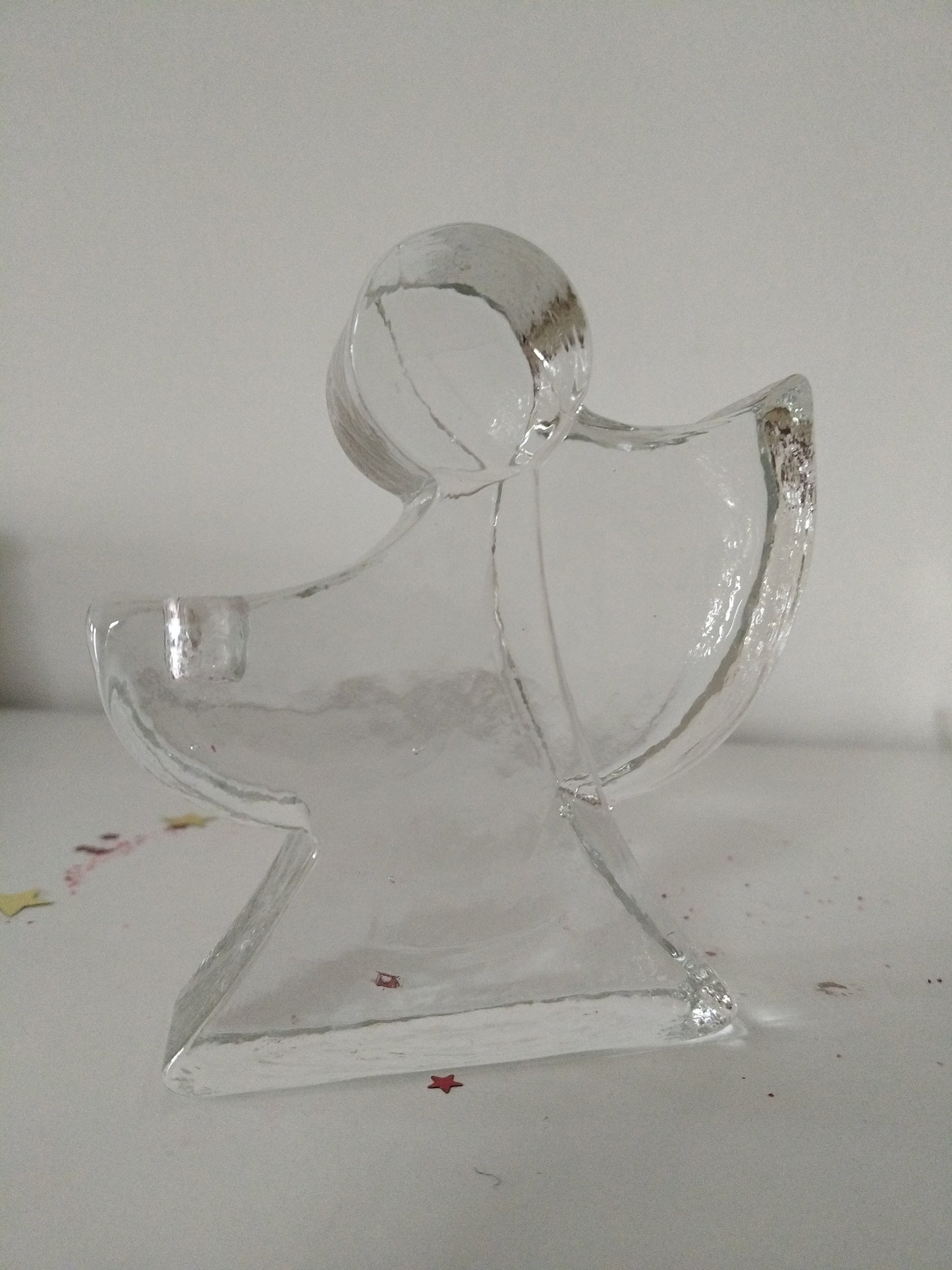 Bougeoir ange en verre Wiesenthal Hütte